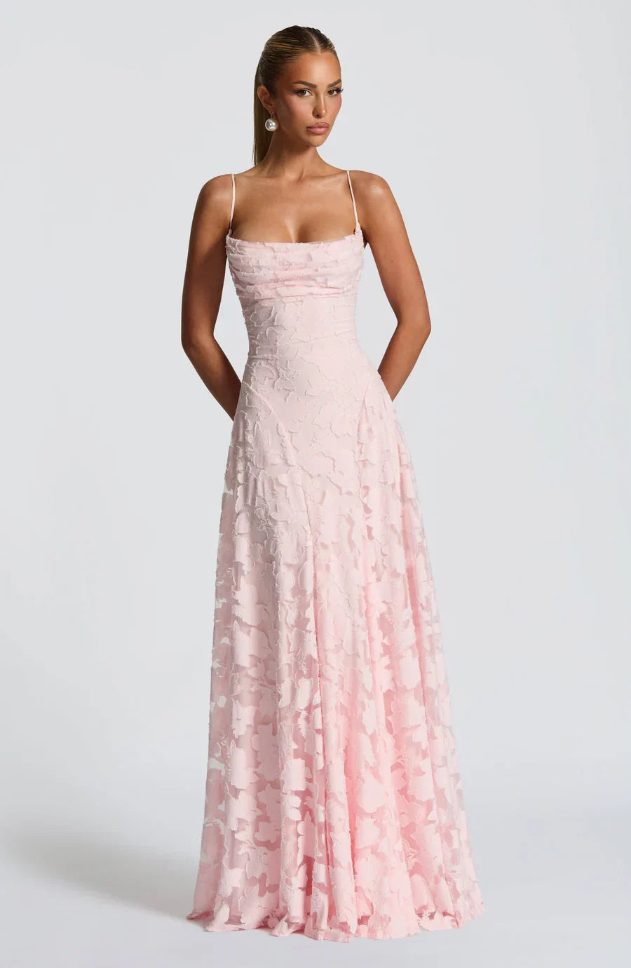Sofia Aura Maxi Elbise - Pembe
