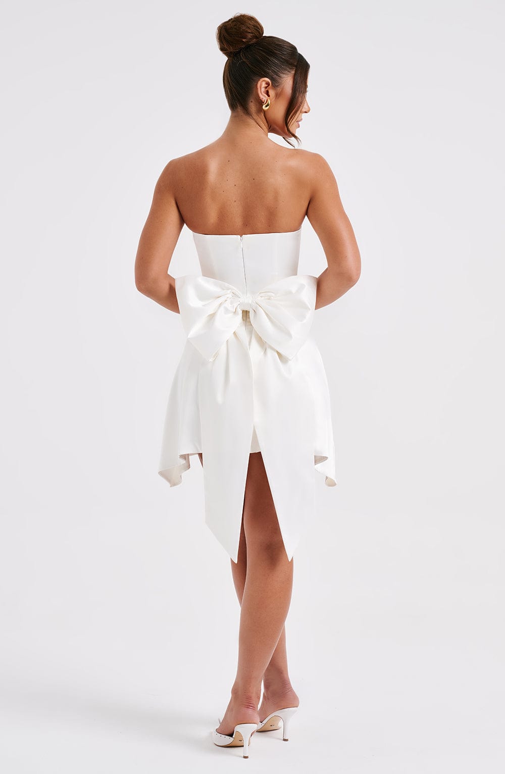 Freja Mini Ekru Elbise