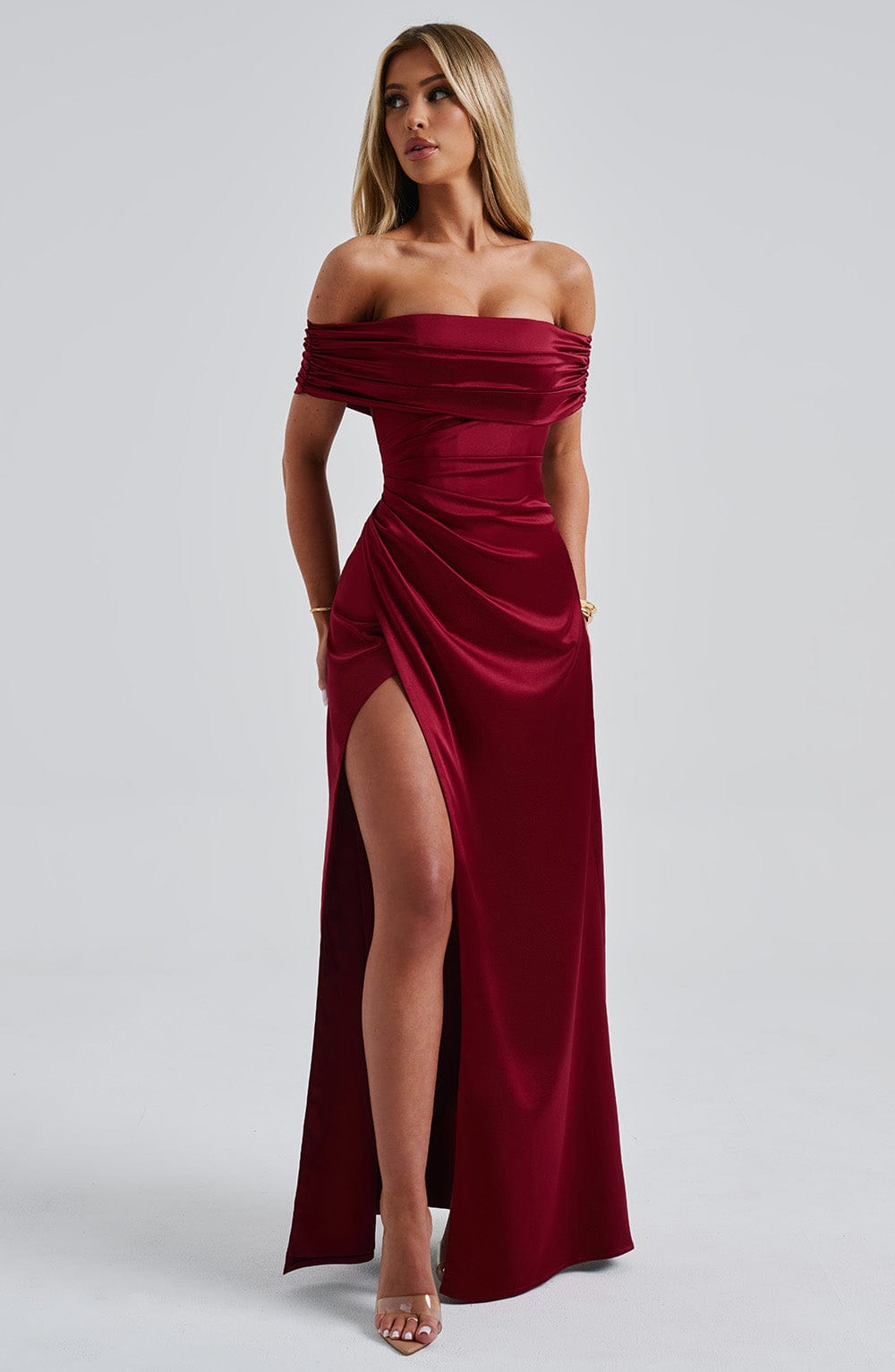 Gwendolyn Bordo Maxi Elbise