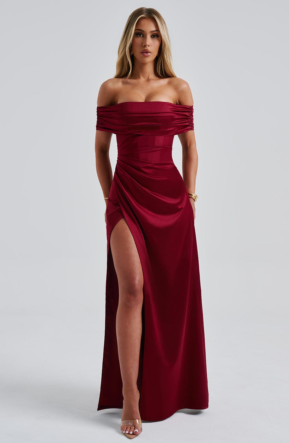 Gwendolyn Bordo Maxi Elbise