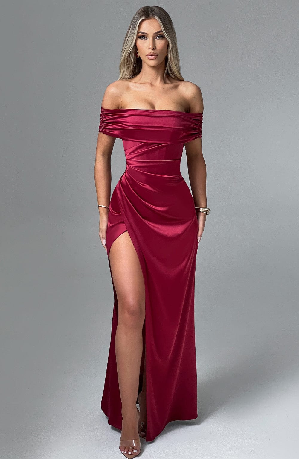 Gwendolyn Bordo Maxi Elbise