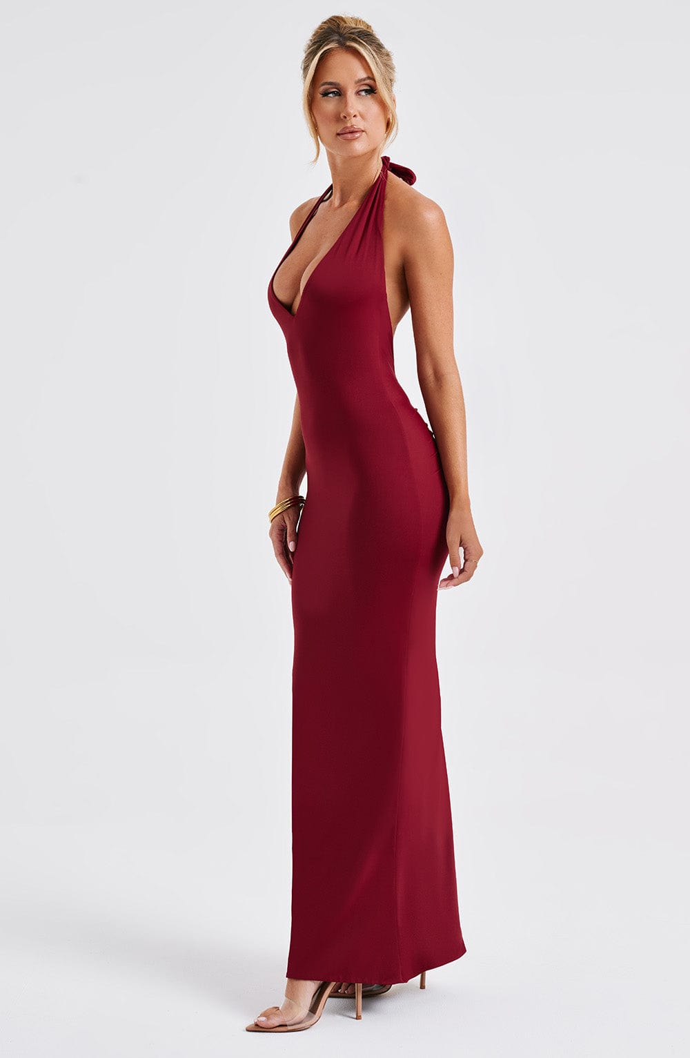 Bordo Harmonia Maxi Elbise