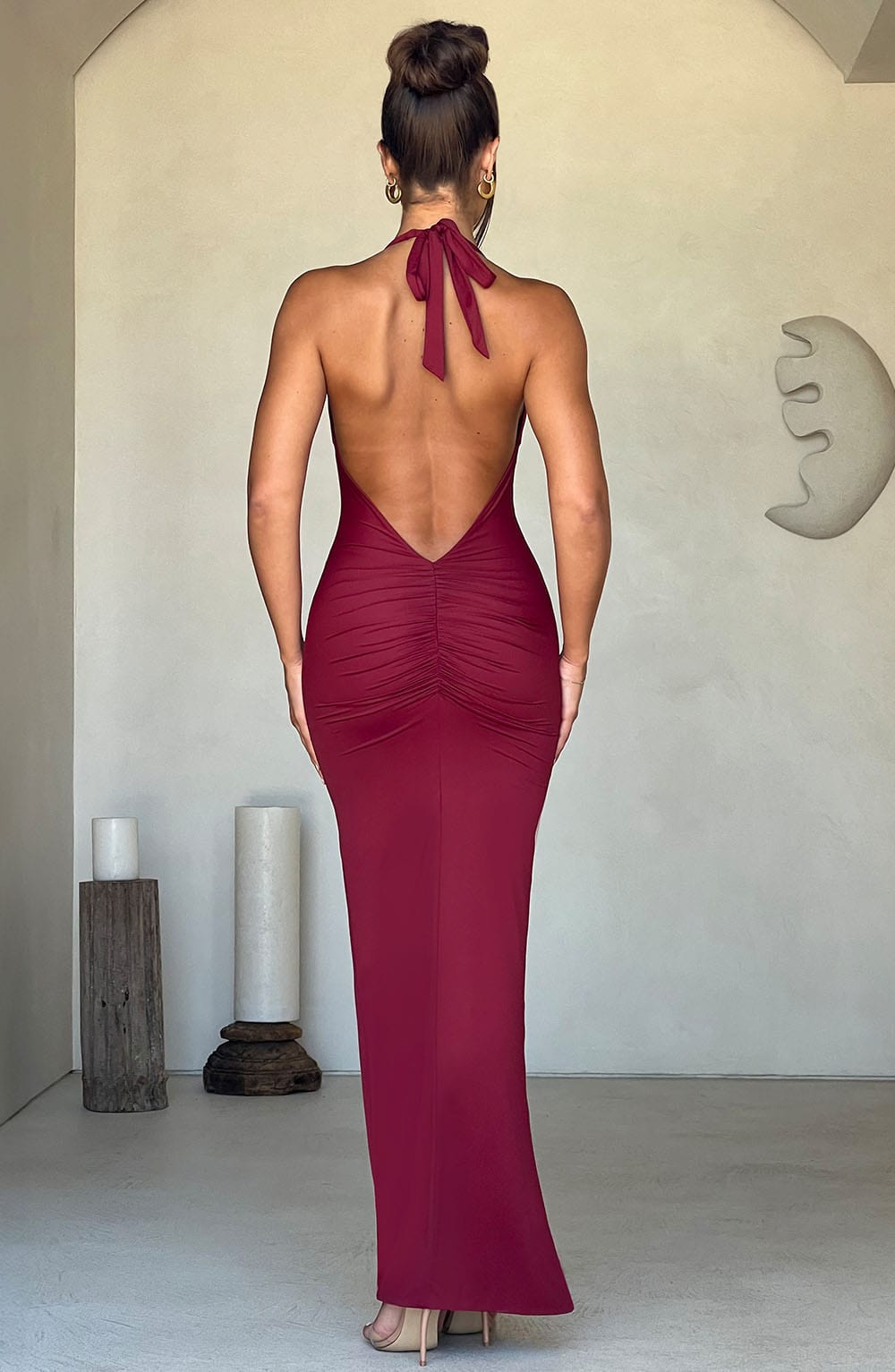 Bordo Harmonia Maxi Elbise
