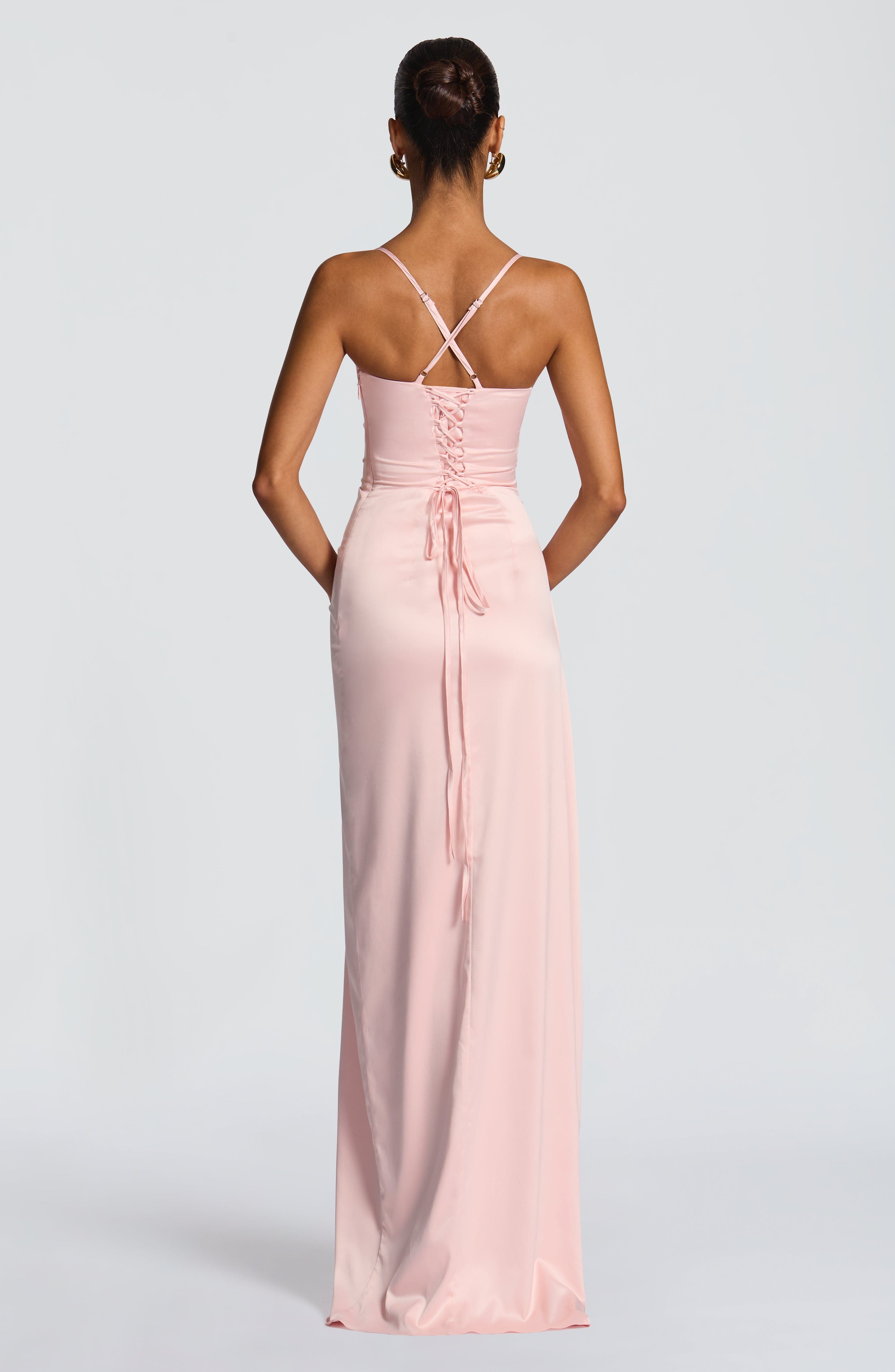 Pembe Helen Maxi Elbise