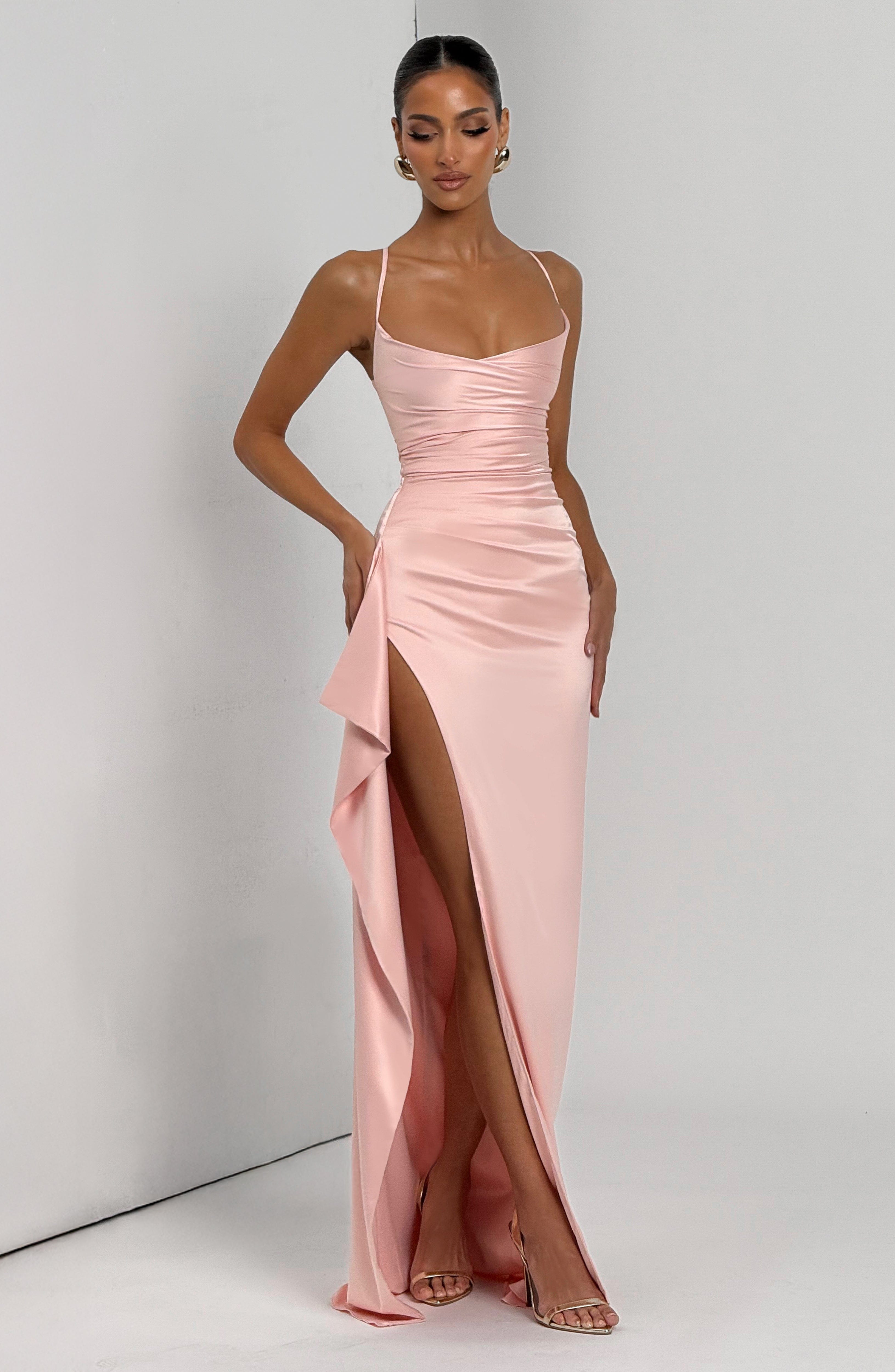 Pembe Helen Maxi Elbise