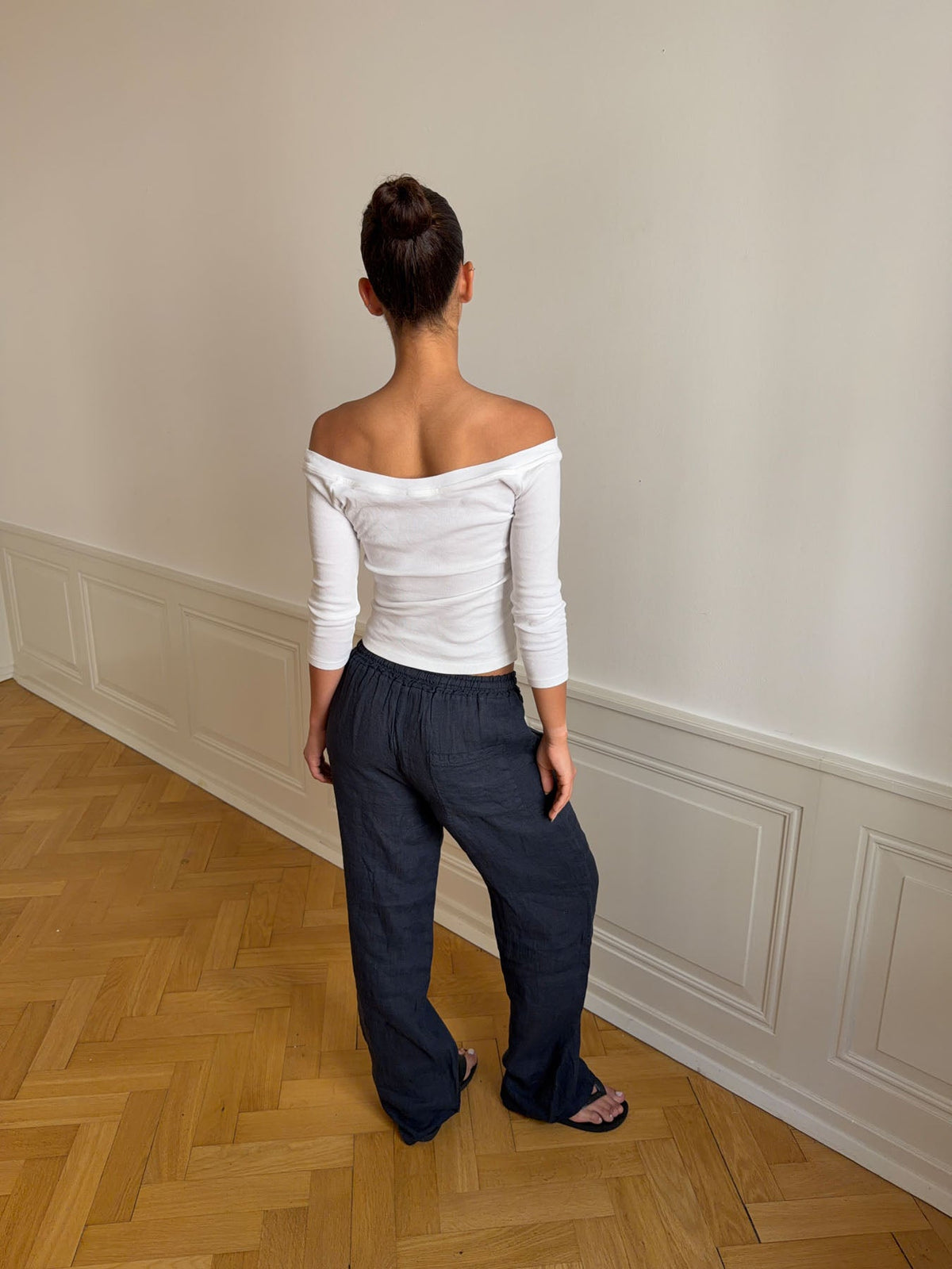 Signe Mavi Keten Pantolon