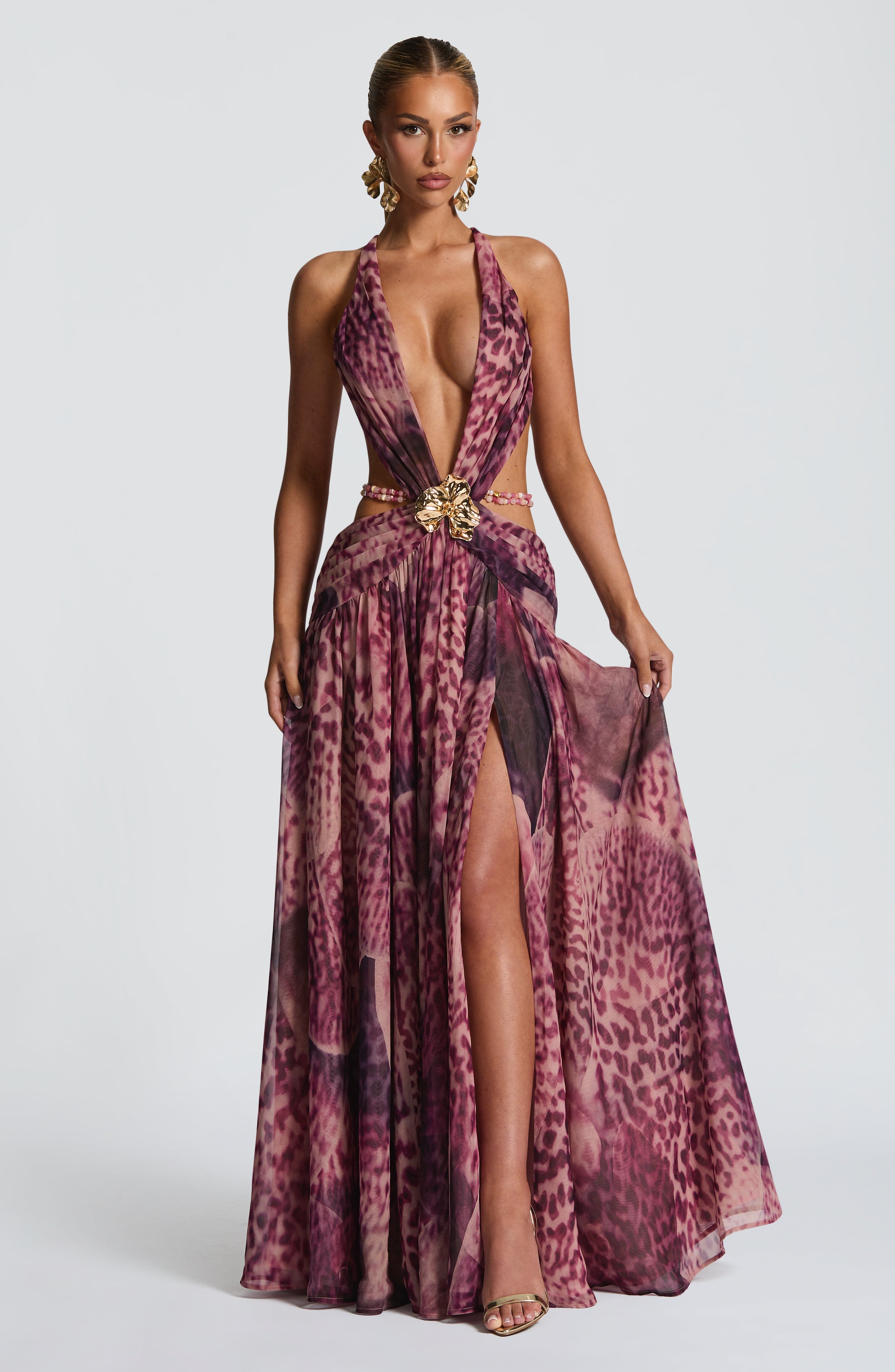 Indianna Maxi Pembe Elbise