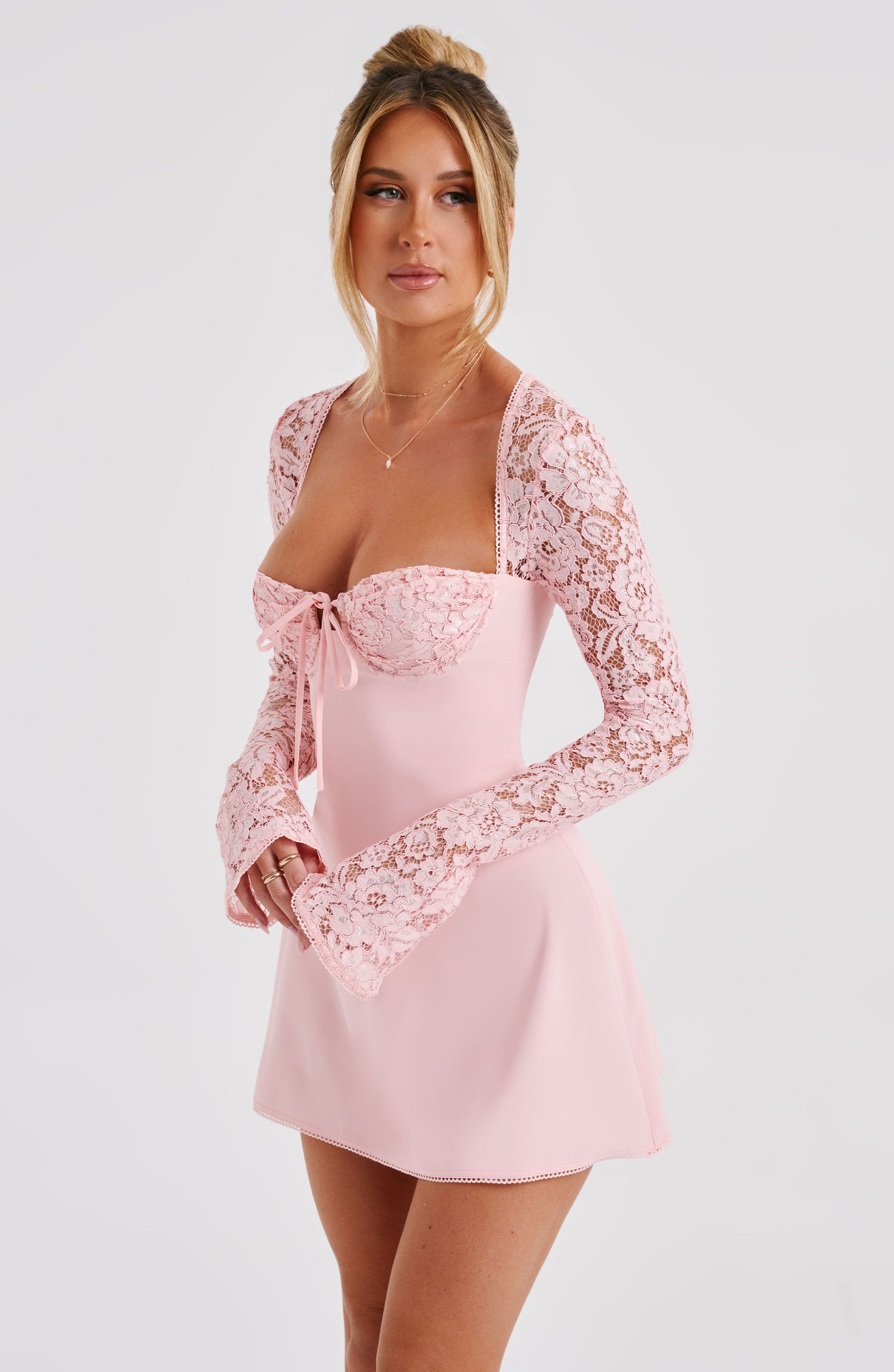 Jacinta Mini Pembe Elbise