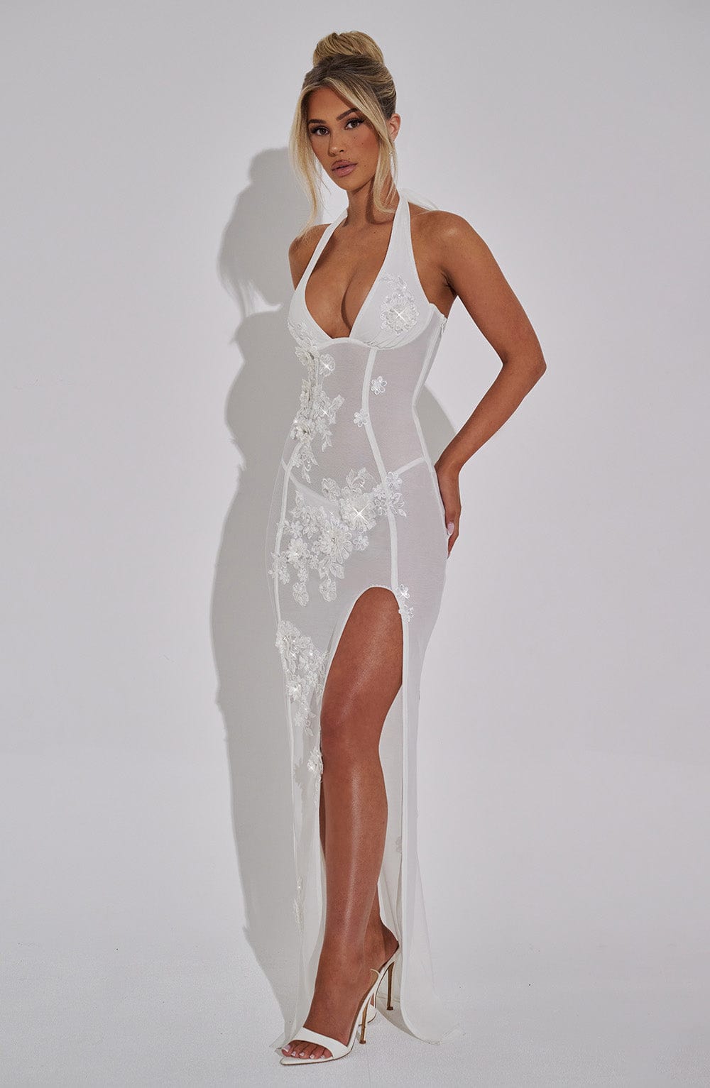 Jacqueline Maxi Krem Elbise