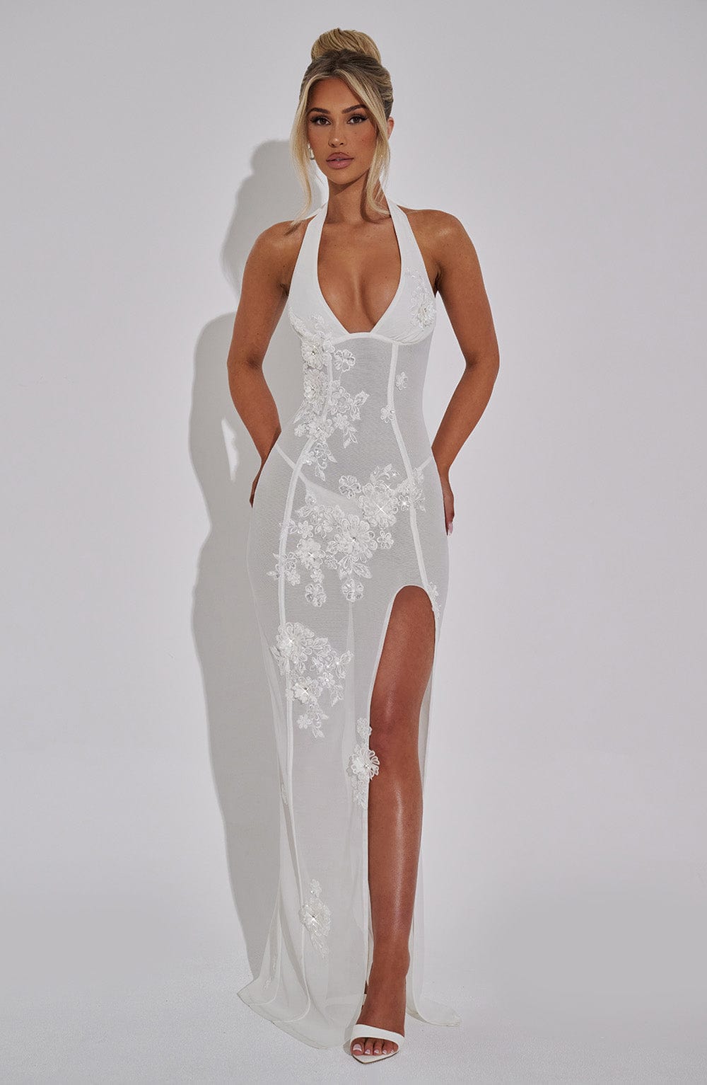 Jacqueline Maxi Krem Elbise