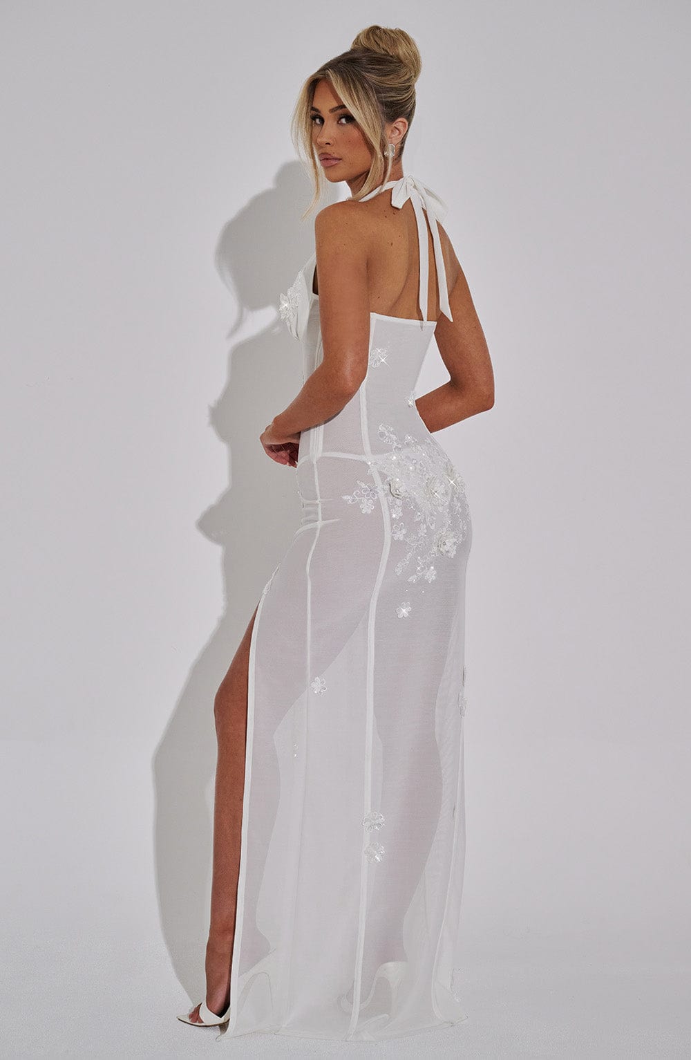 Jacqueline Maxi Krem Elbise