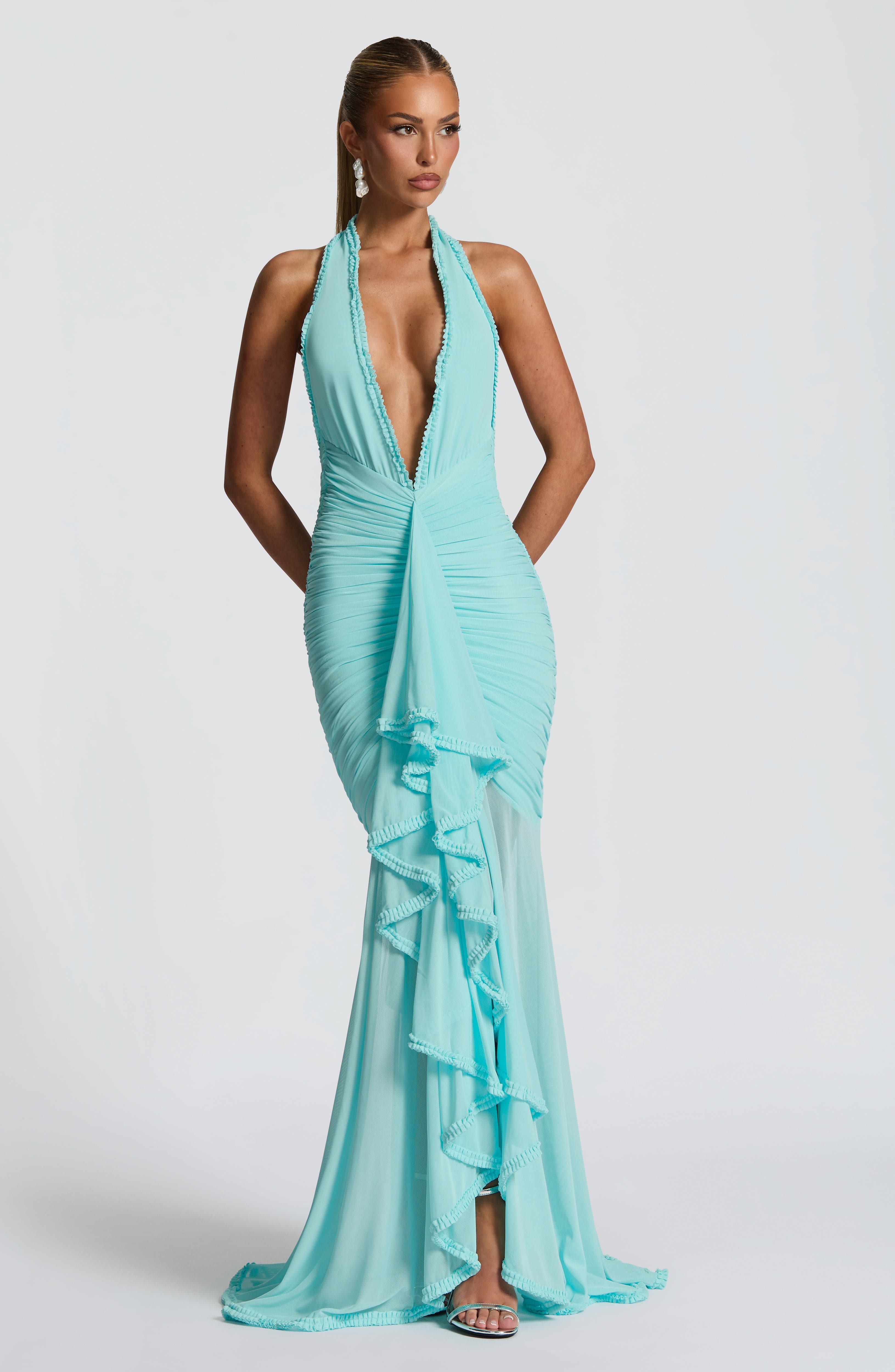 Janessa Aqua Maxi Elbise