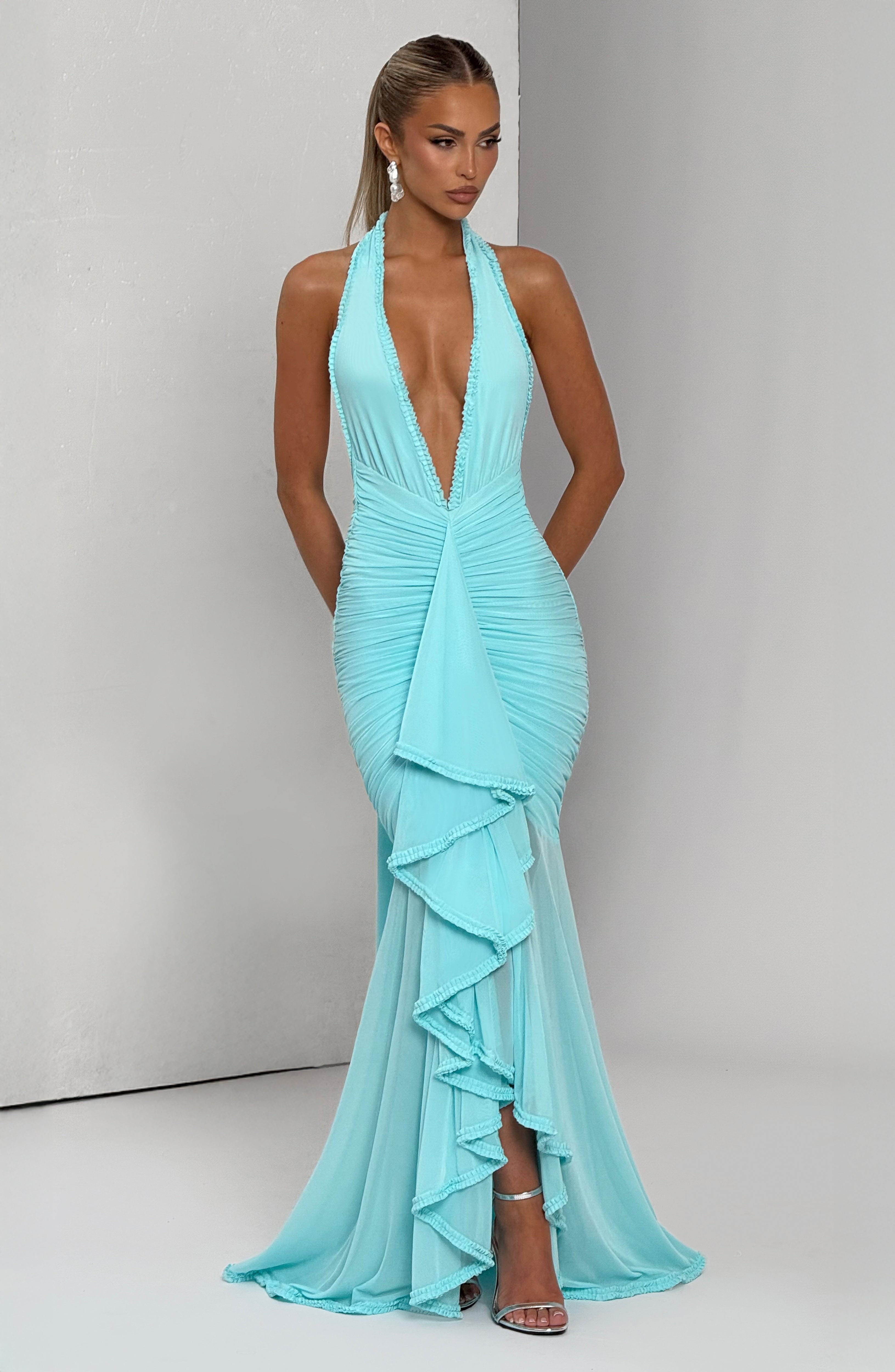 Janessa Aqua Maxi Elbise