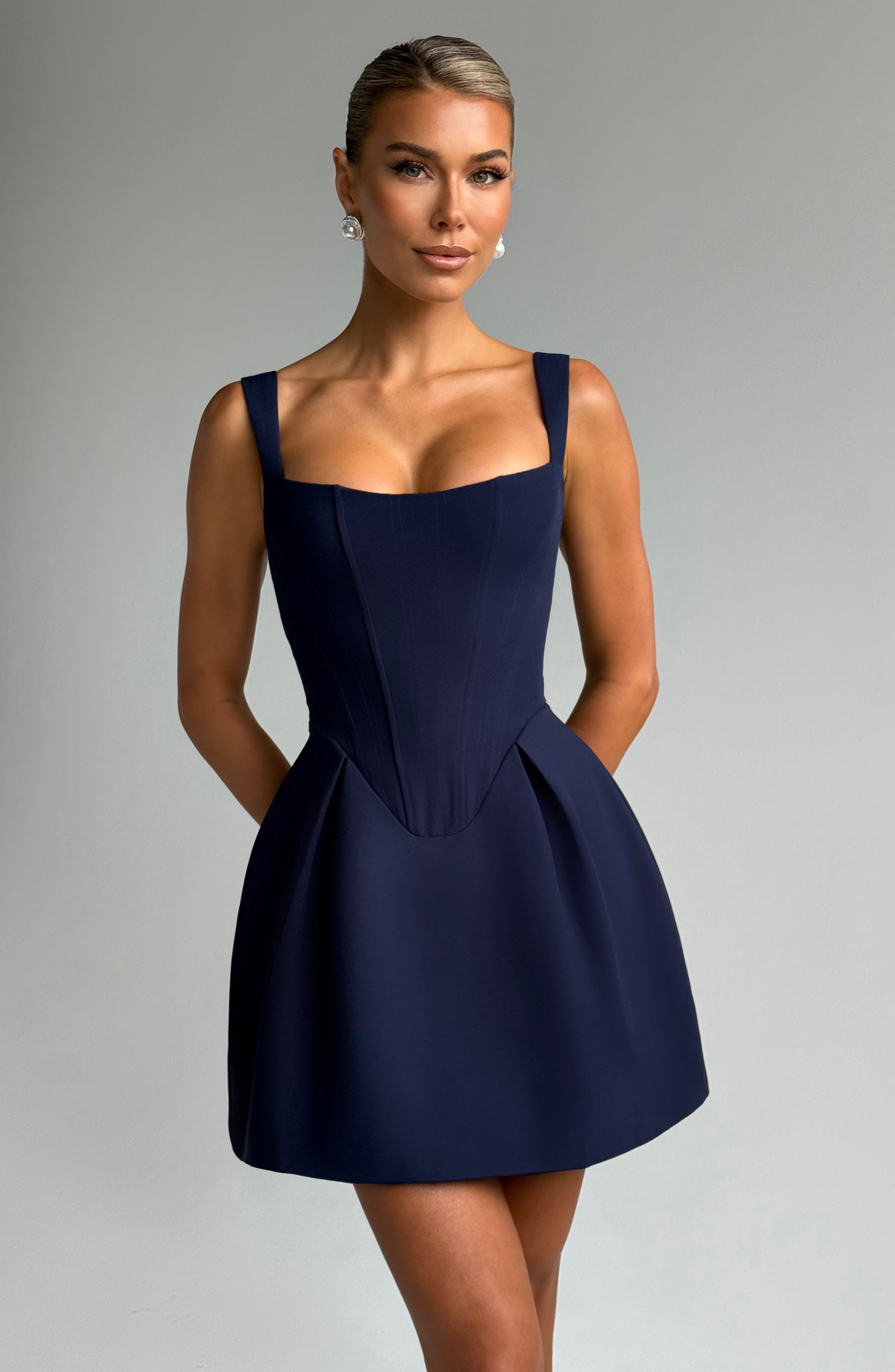 Janiyah Lacivert Mini Elbise