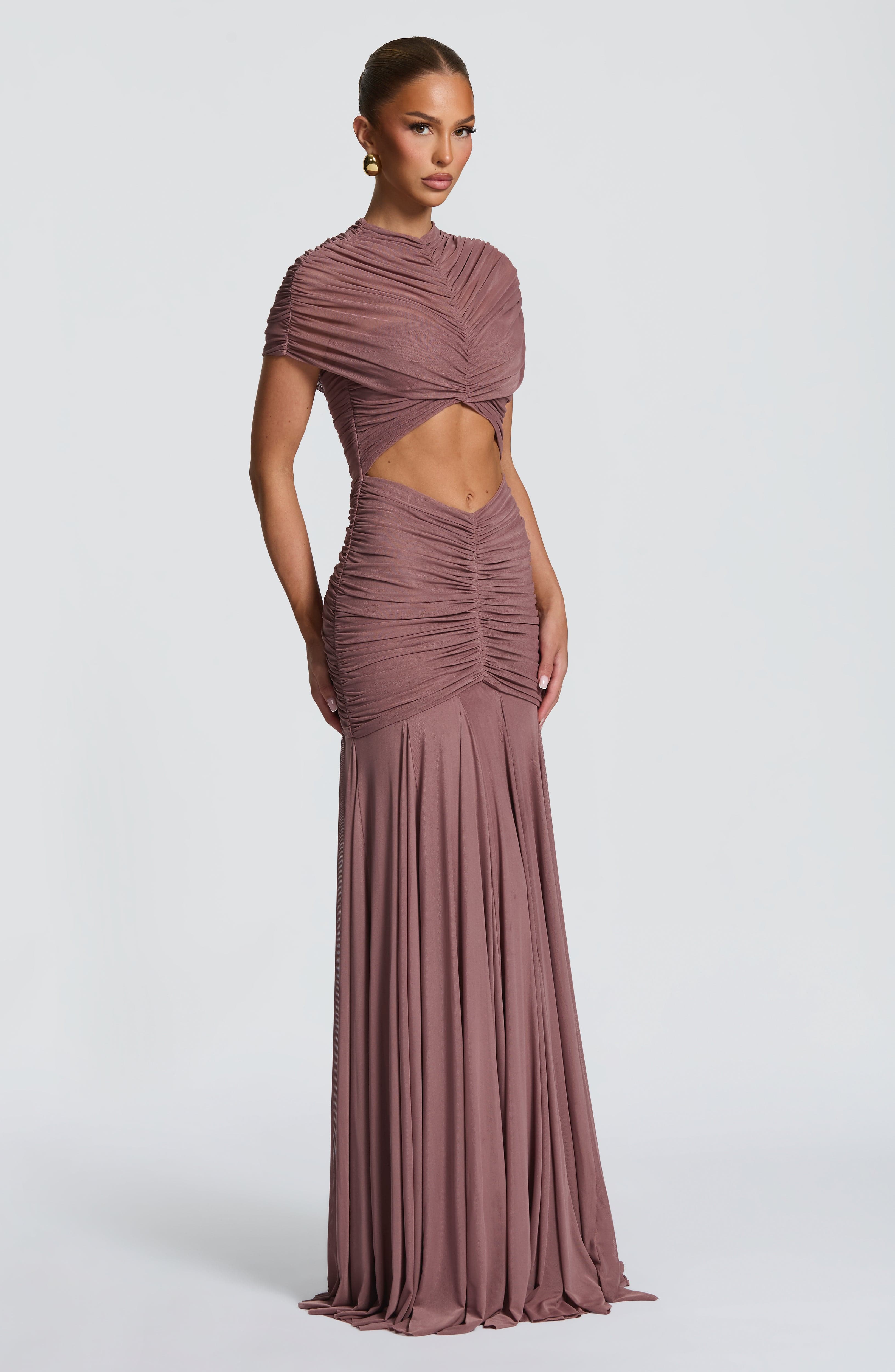 Jaya Toz Pembe Maxi Elbise