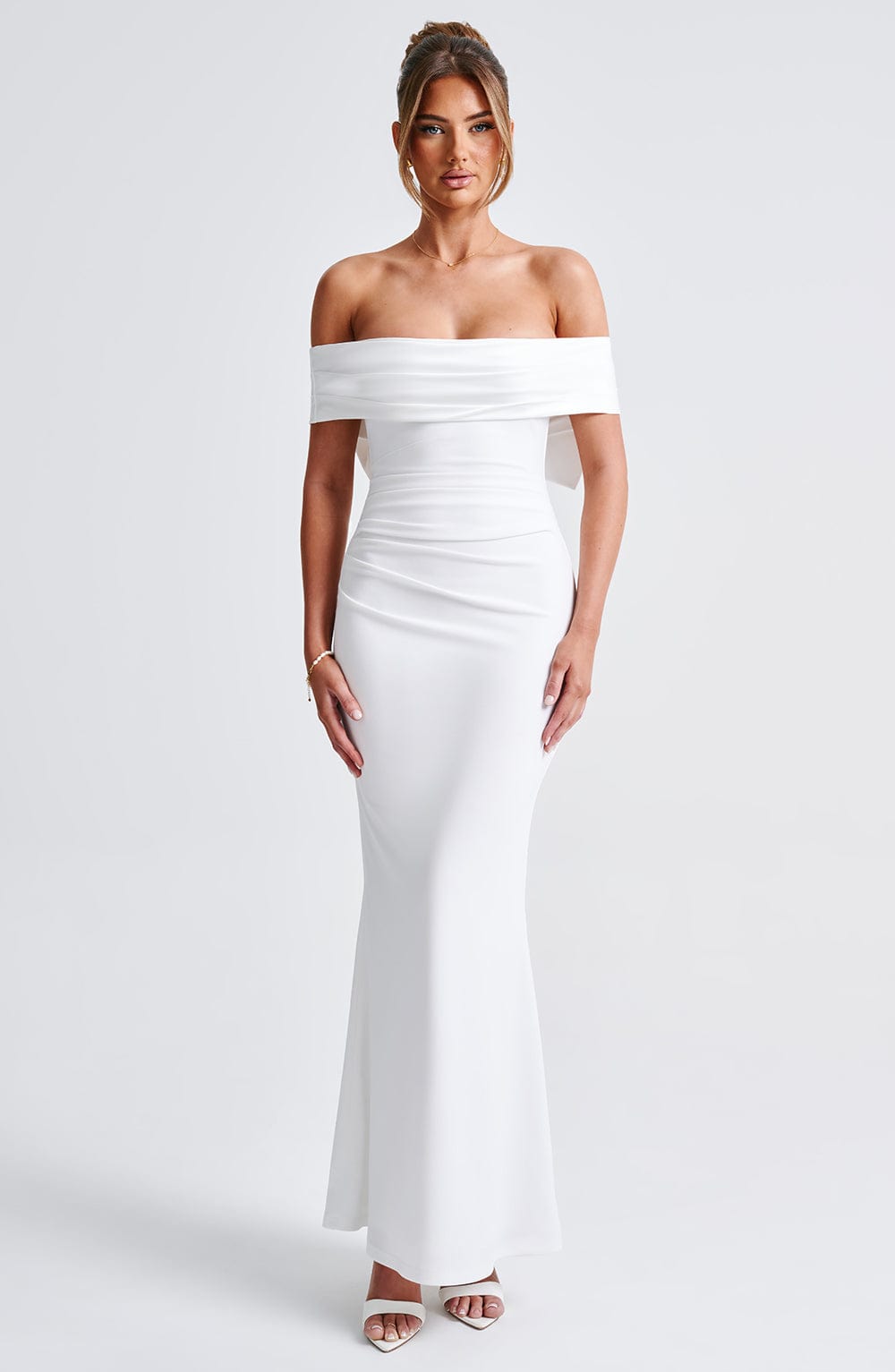 Joanna Maxi Ekru Elbise