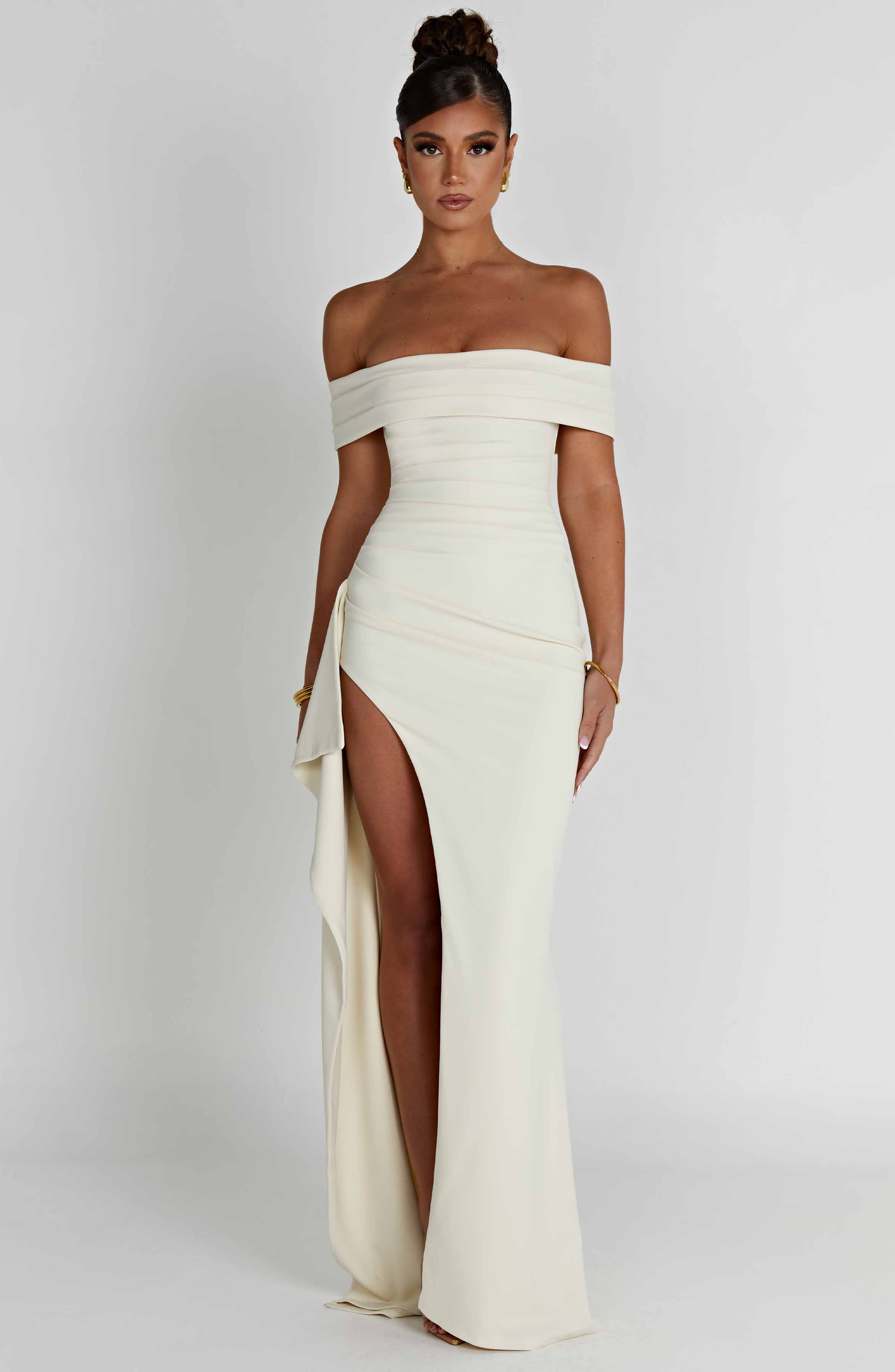 Joyce Maxi Krem Elbise