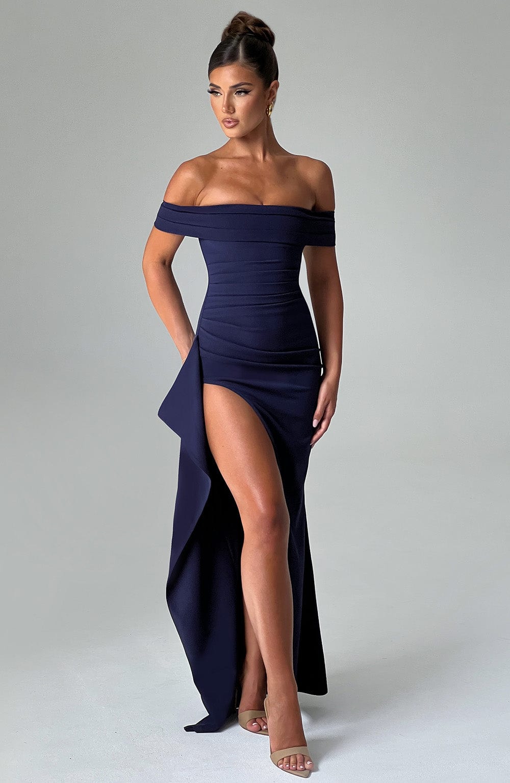 Joyce Lacivert Maxi Elbise