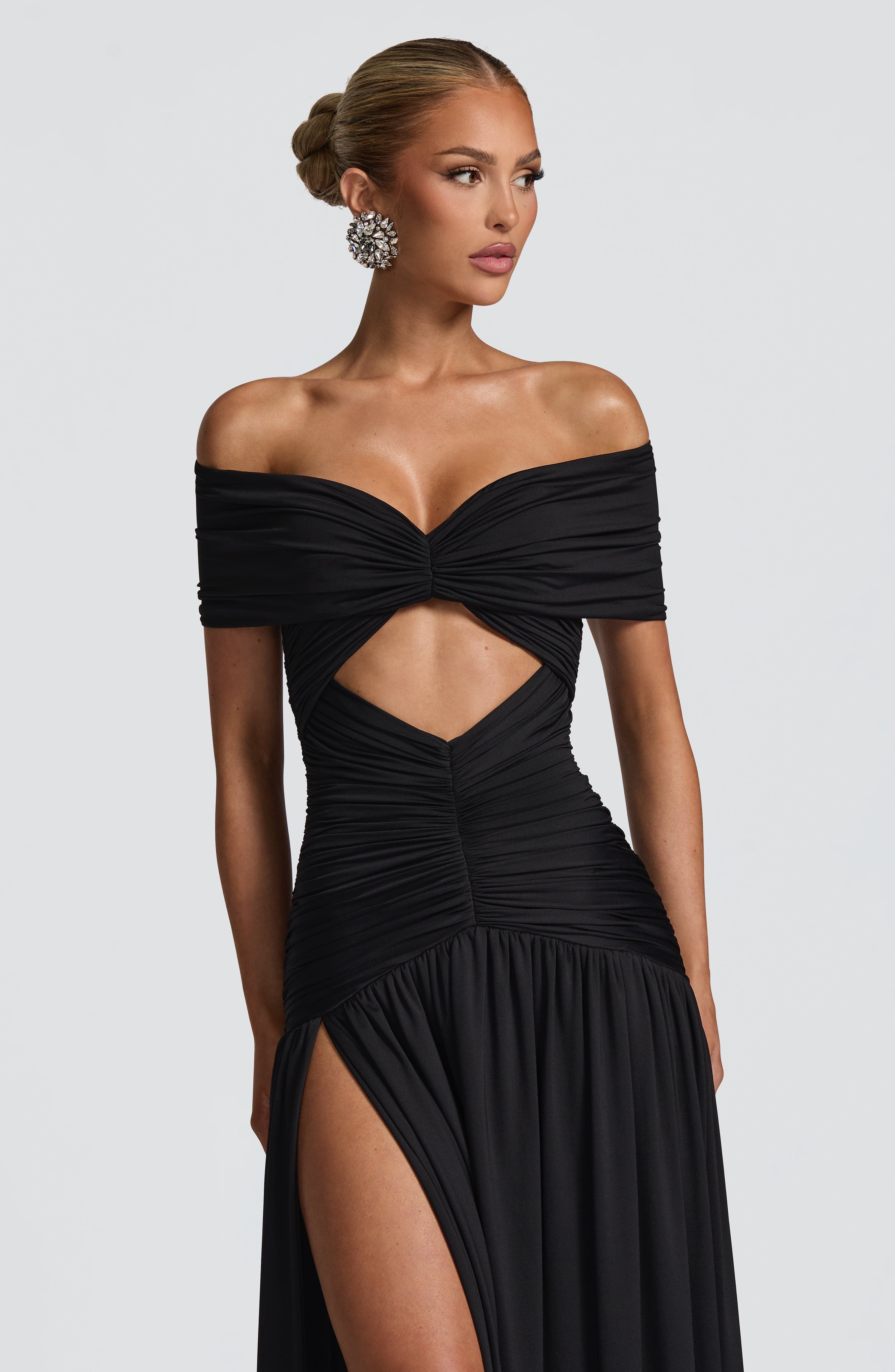 Kathryn Siyah Maxi Elbise