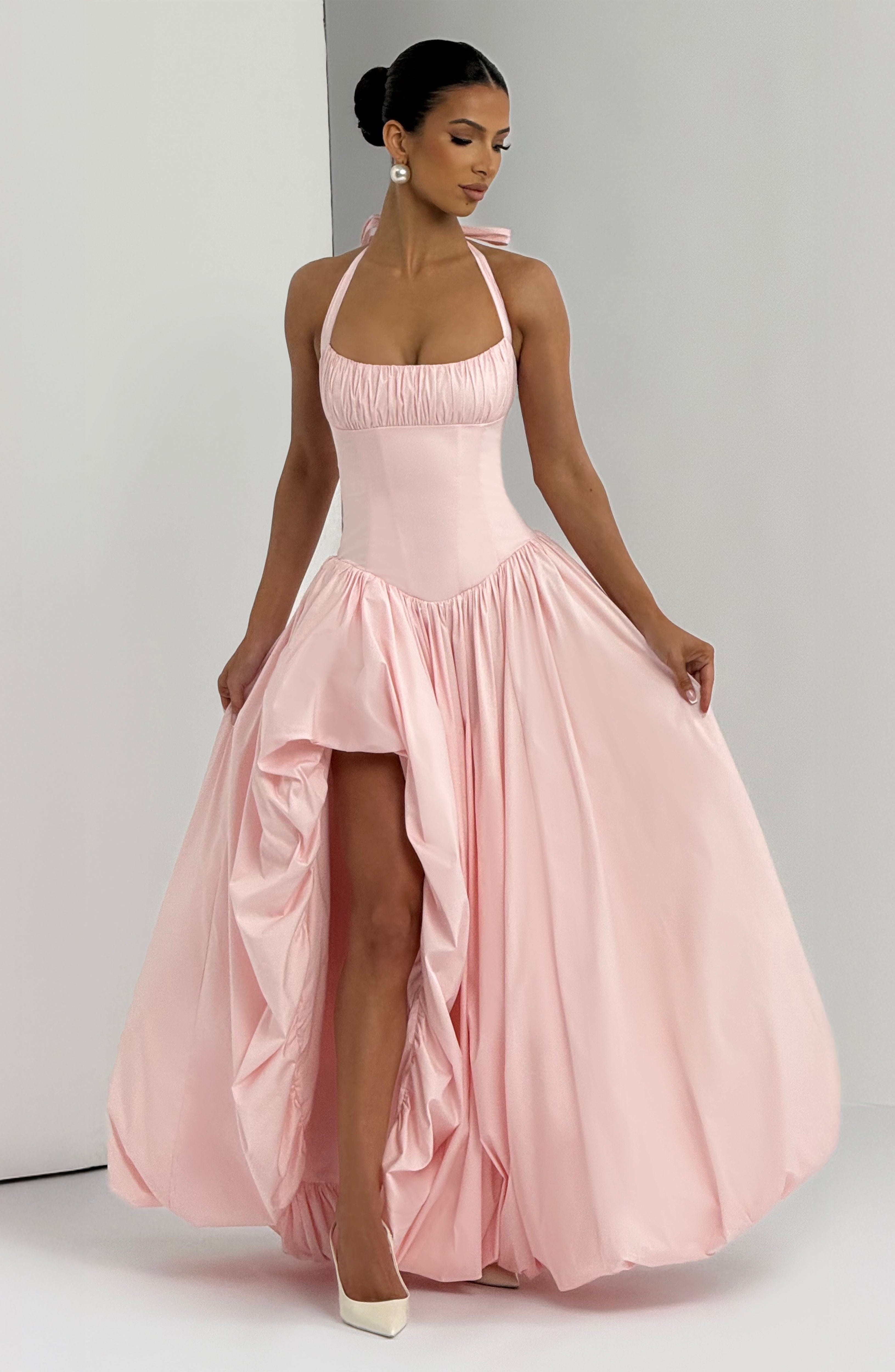 Keira Pembe Maxi Elbise