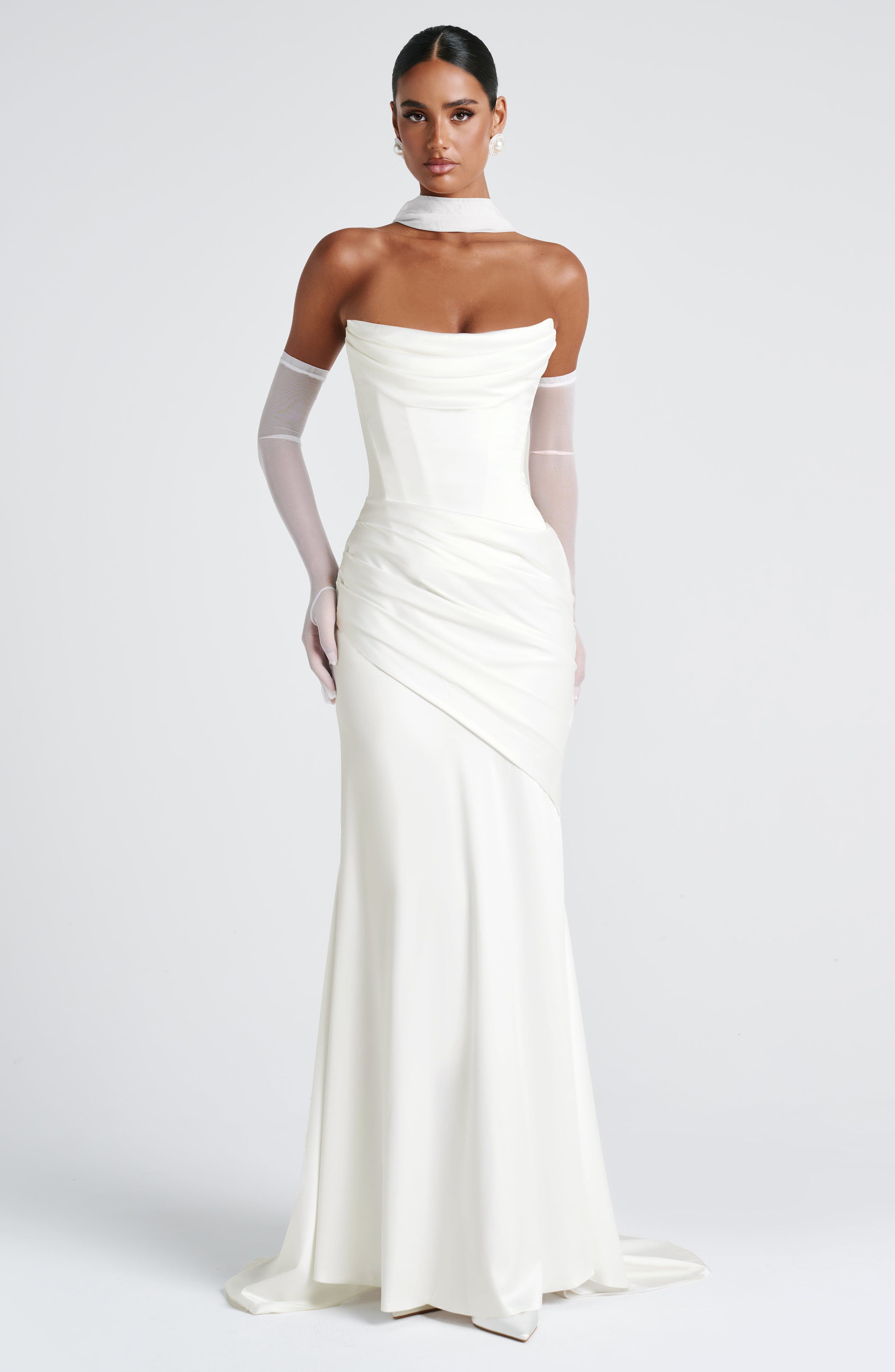 Kensington Maxi Ekru Elbise