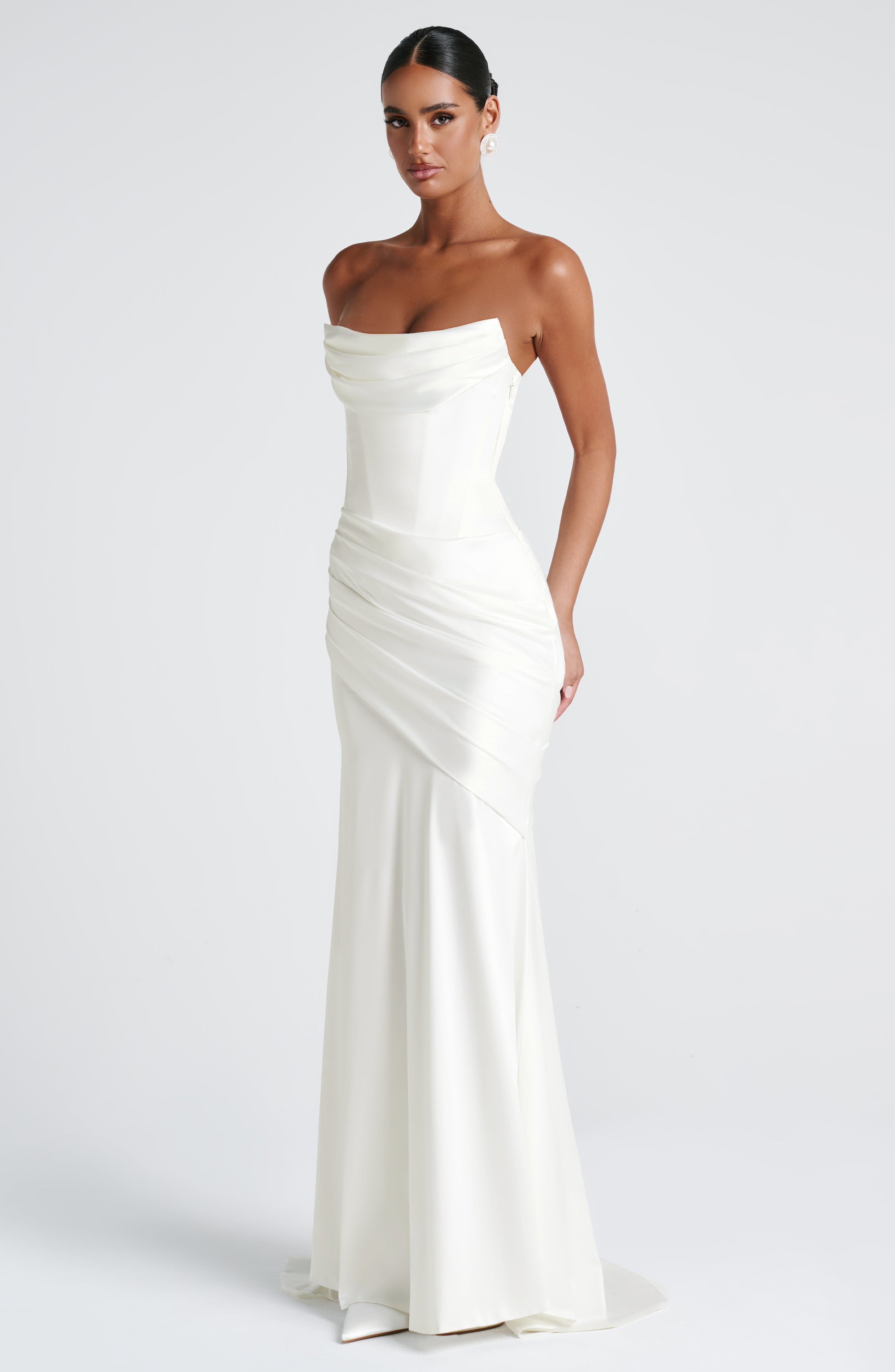 Kensington Maxi Ekru Elbise
