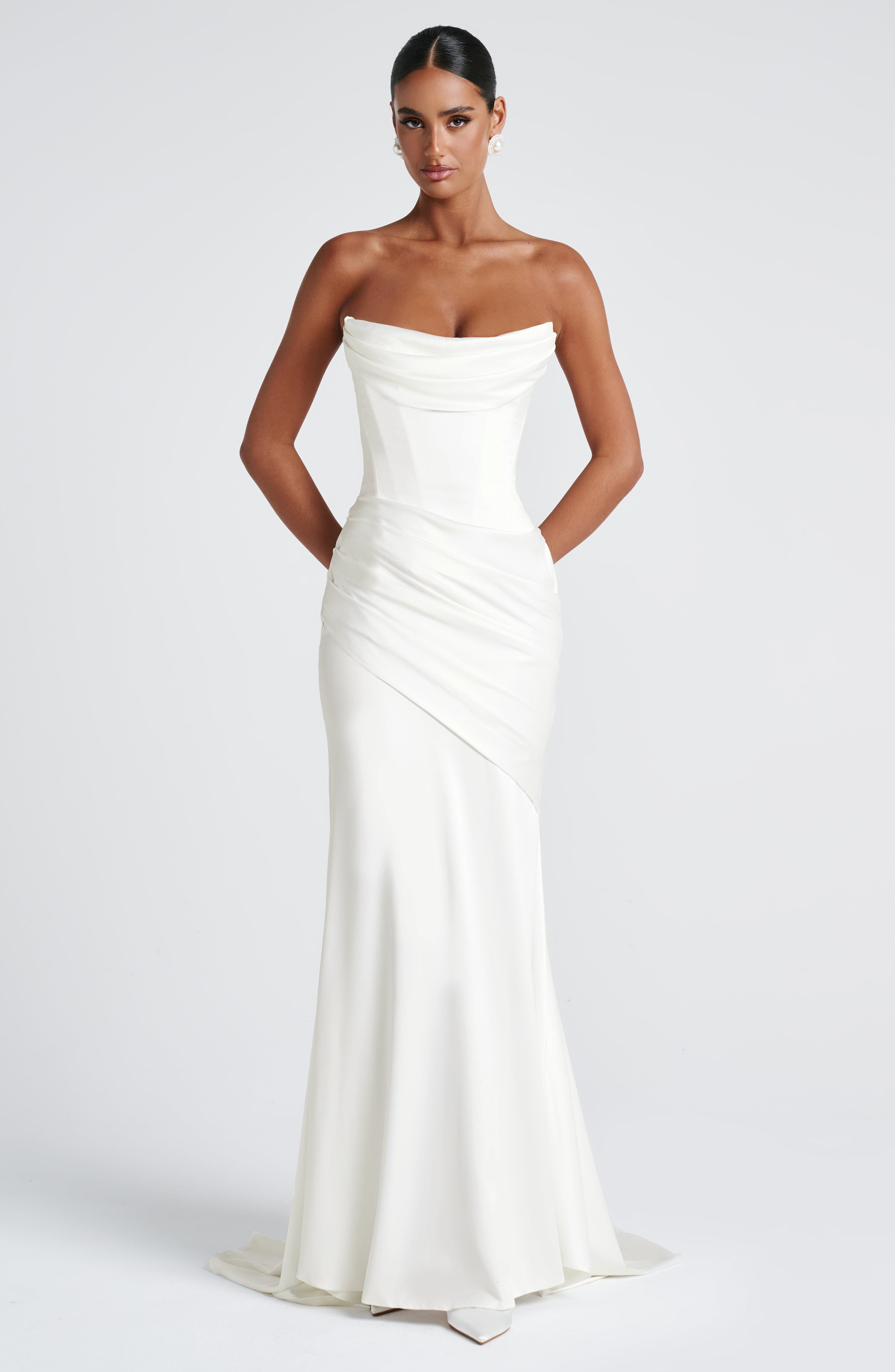 Kensington Maxi Ekru Elbise