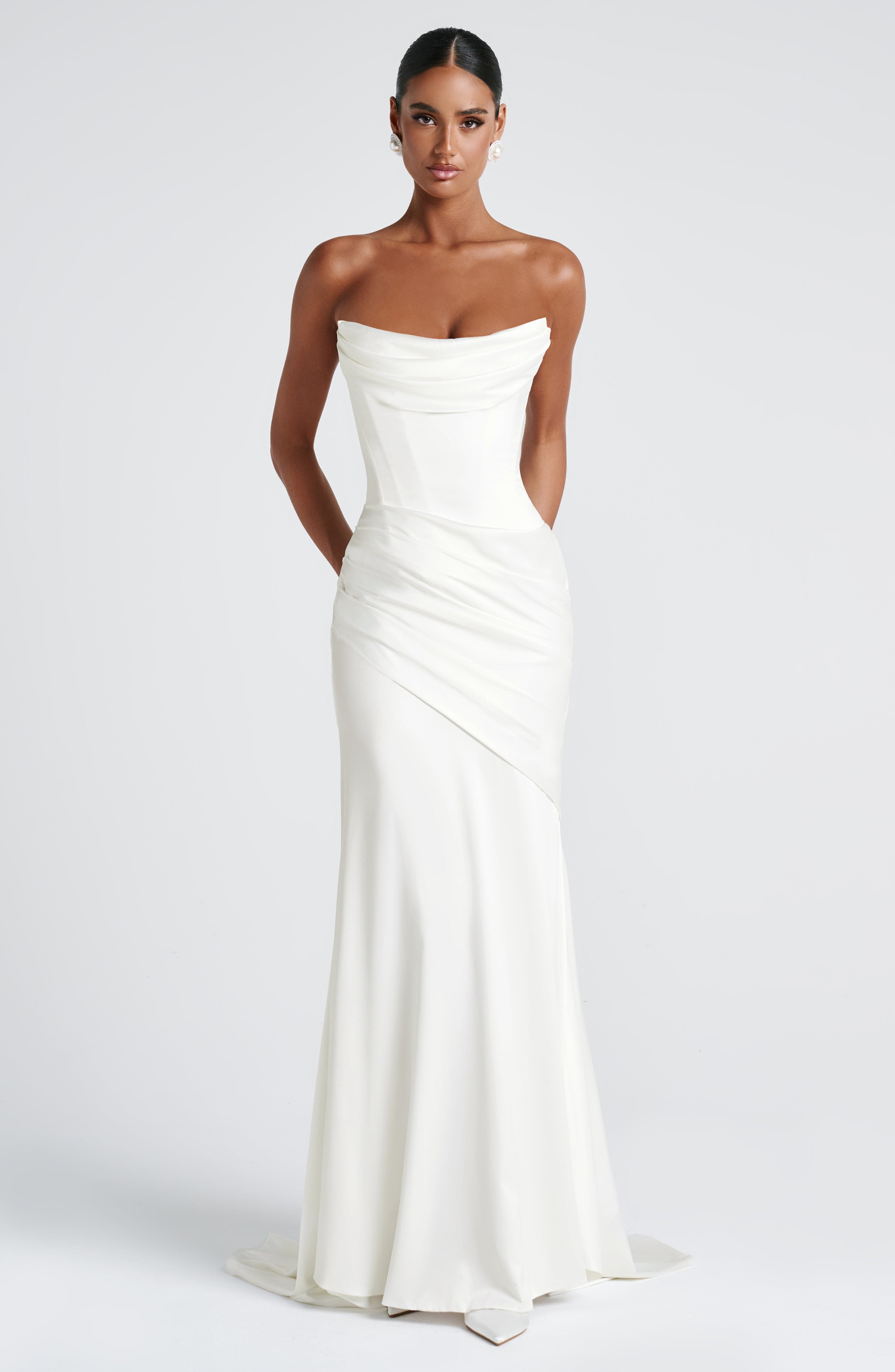 Kensington Maxi Ekru Elbise