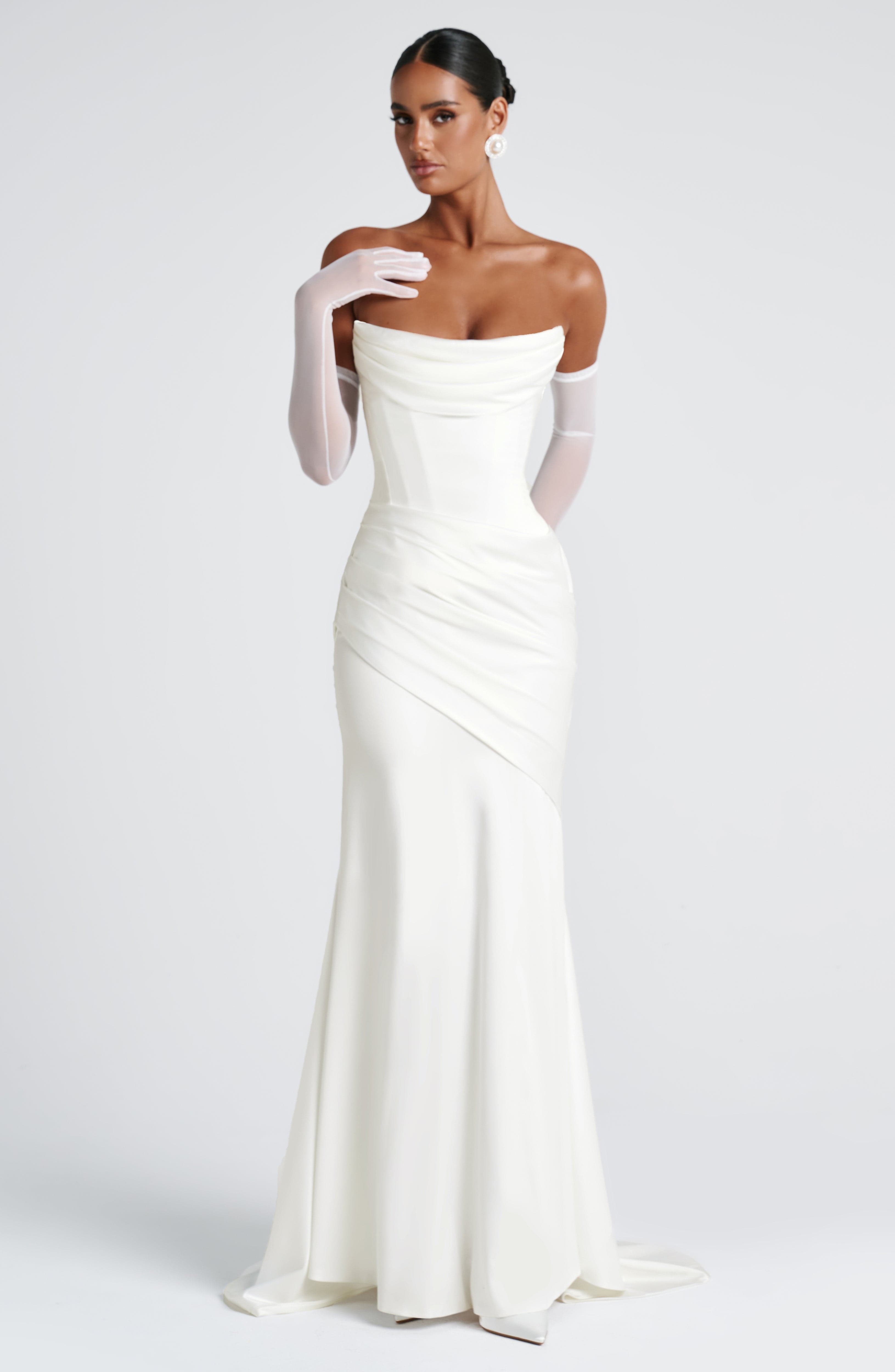 Kensington Maxi Ekru Elbise