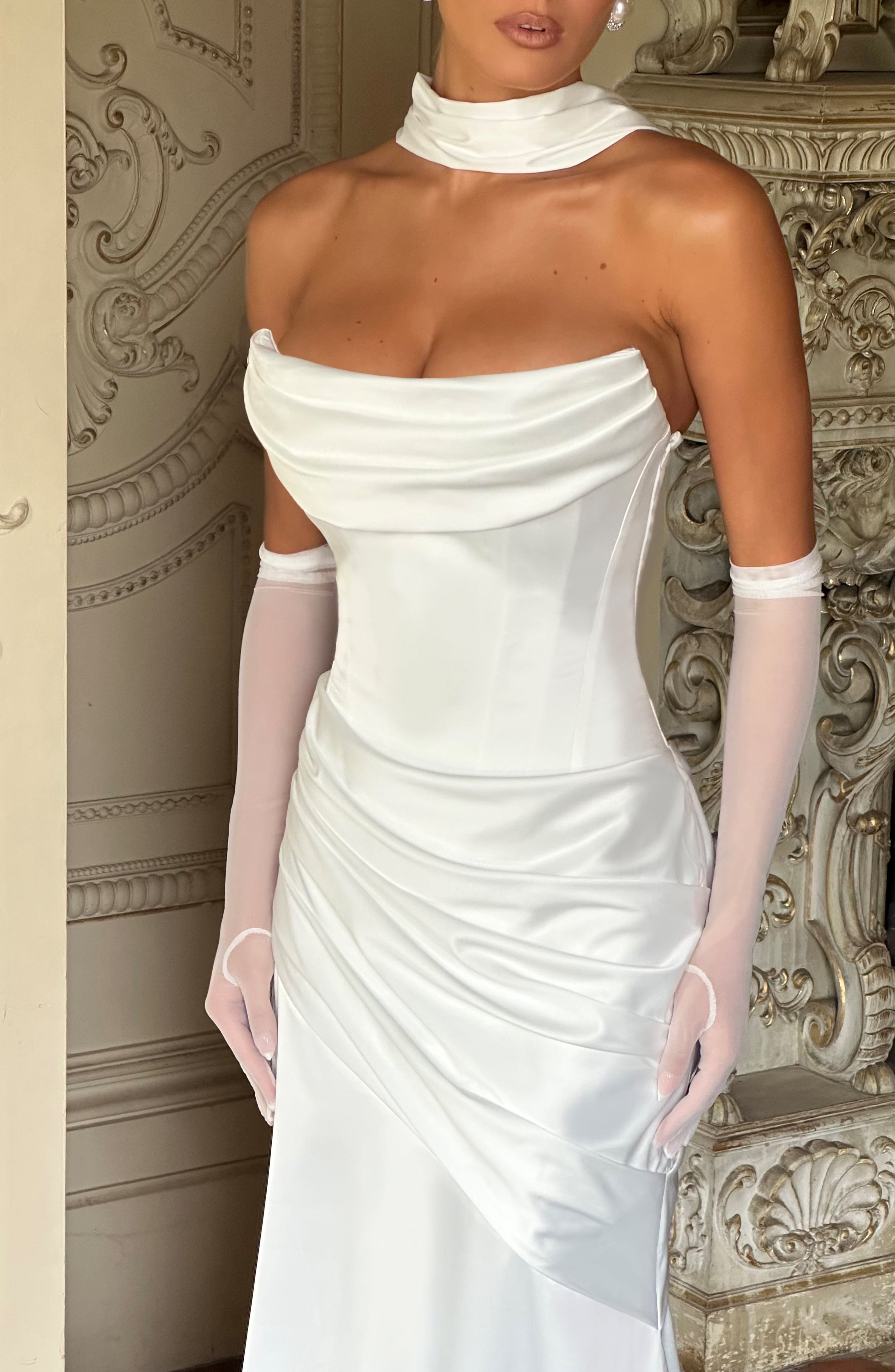 Kensington Maxi Ekru Elbise
