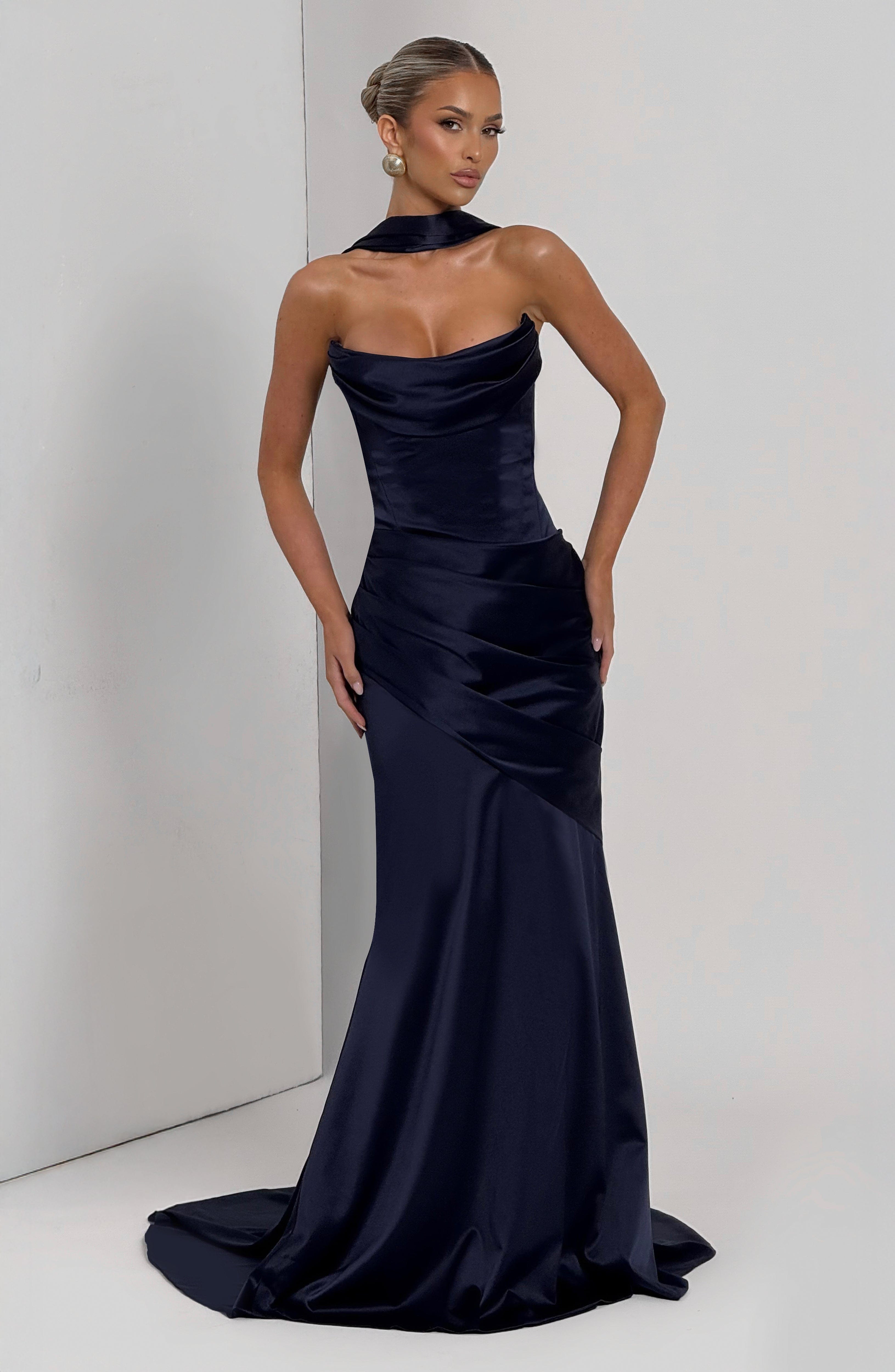 Kensington Lacivert Maxi Elbise