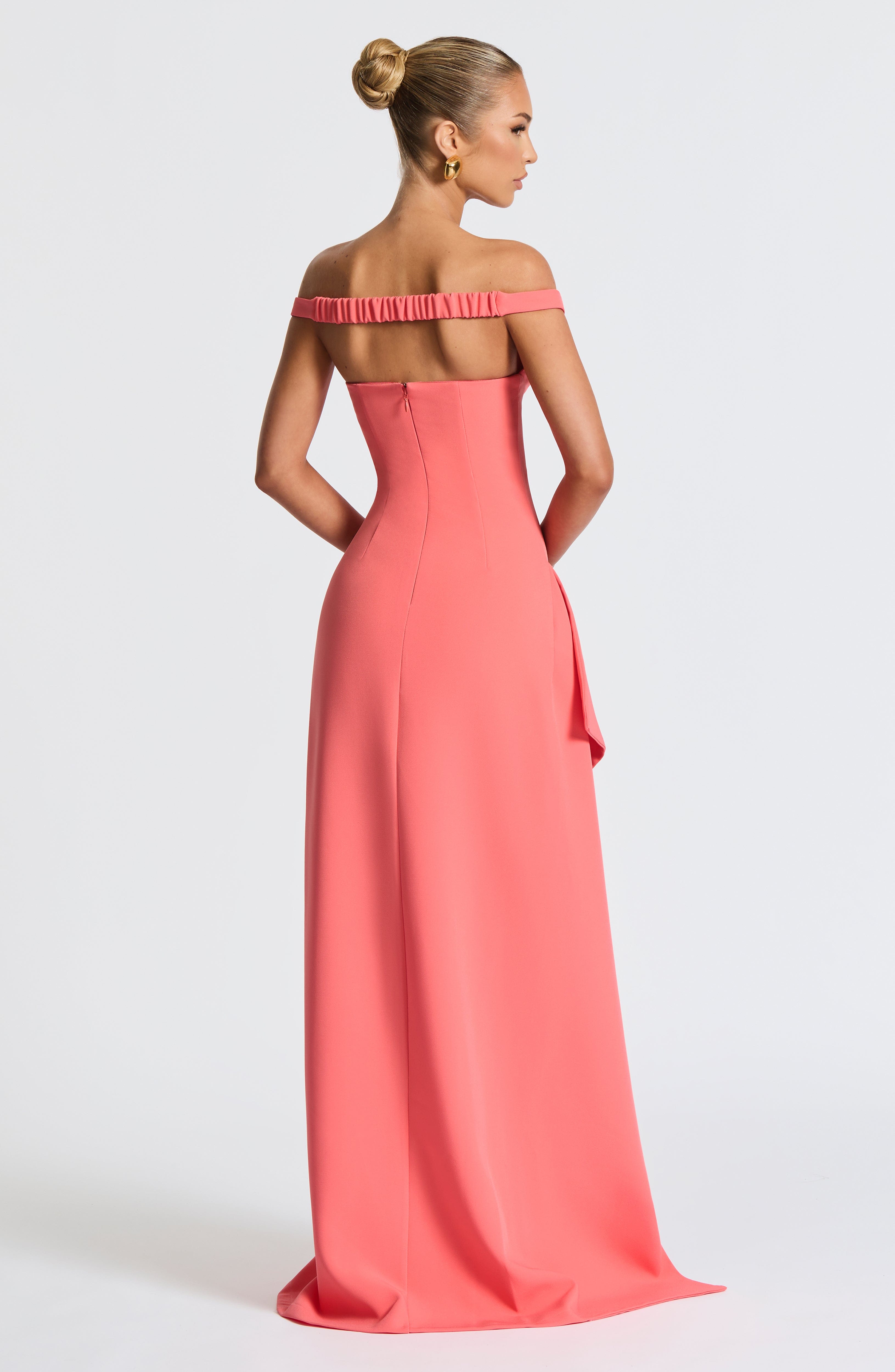 Khalesia Mercan Pembe Maxi Elbise