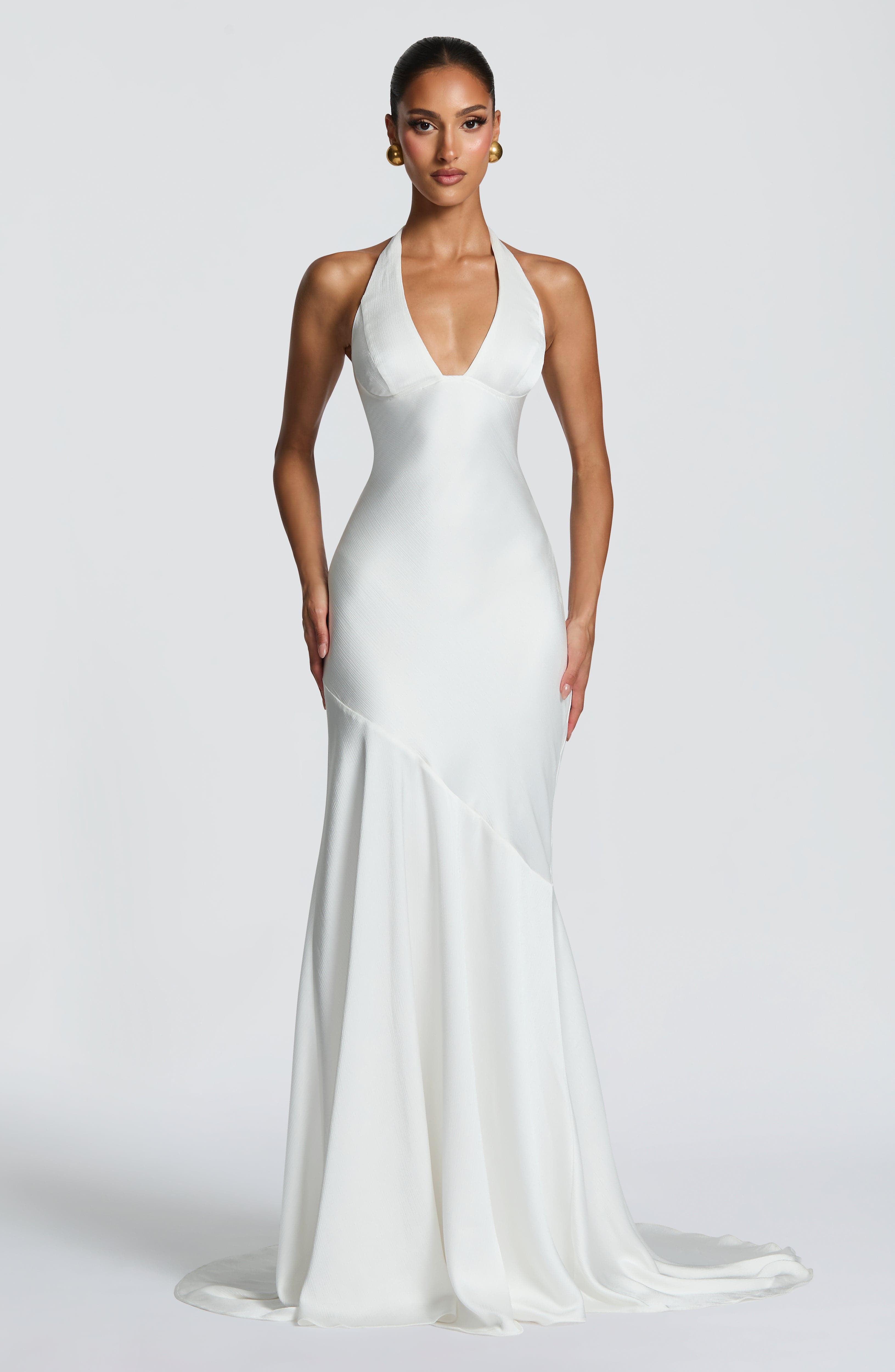 Kirsten Ekru Maxi Elbise