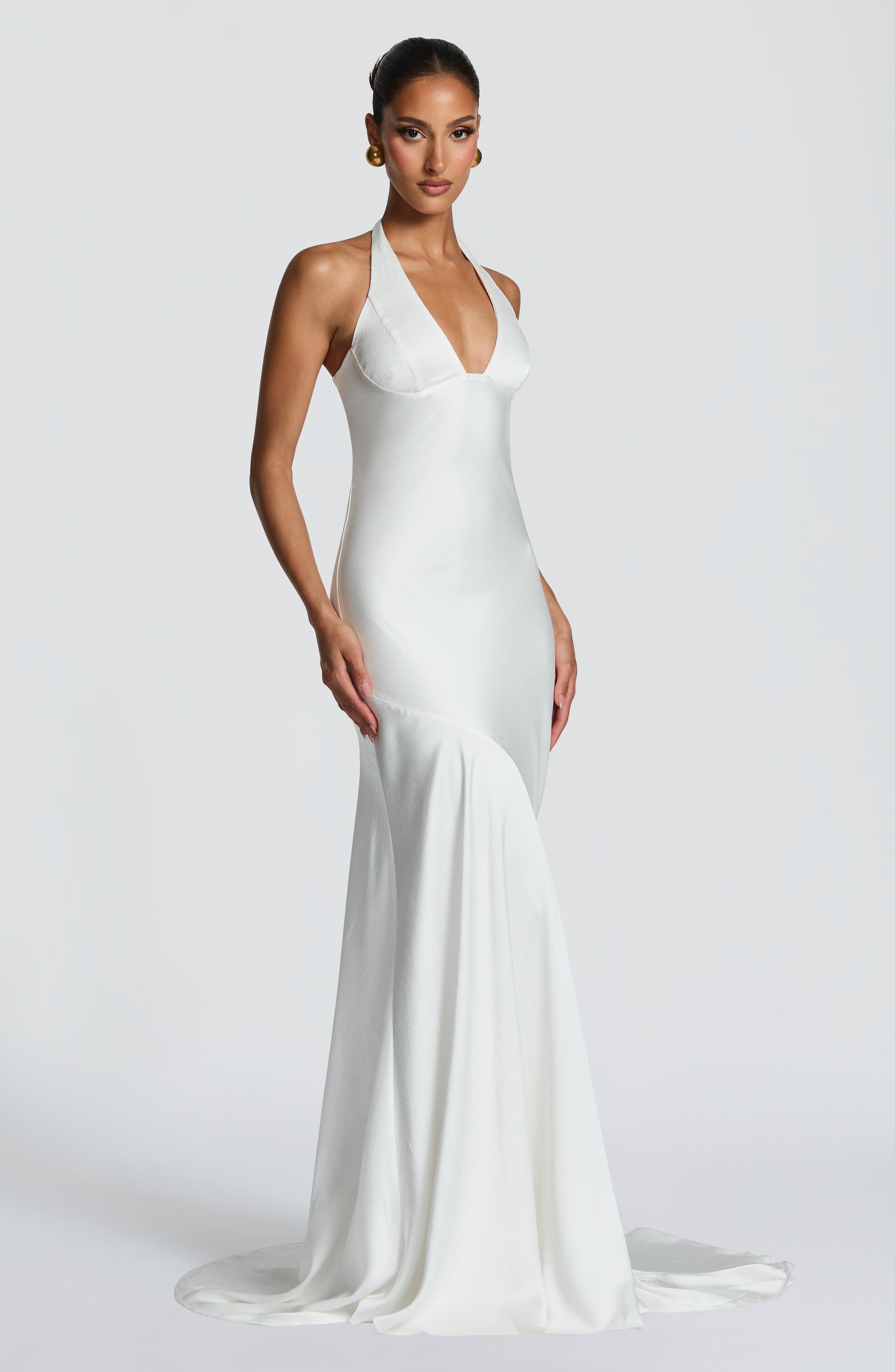 Kirsten Ekru Maxi Elbise