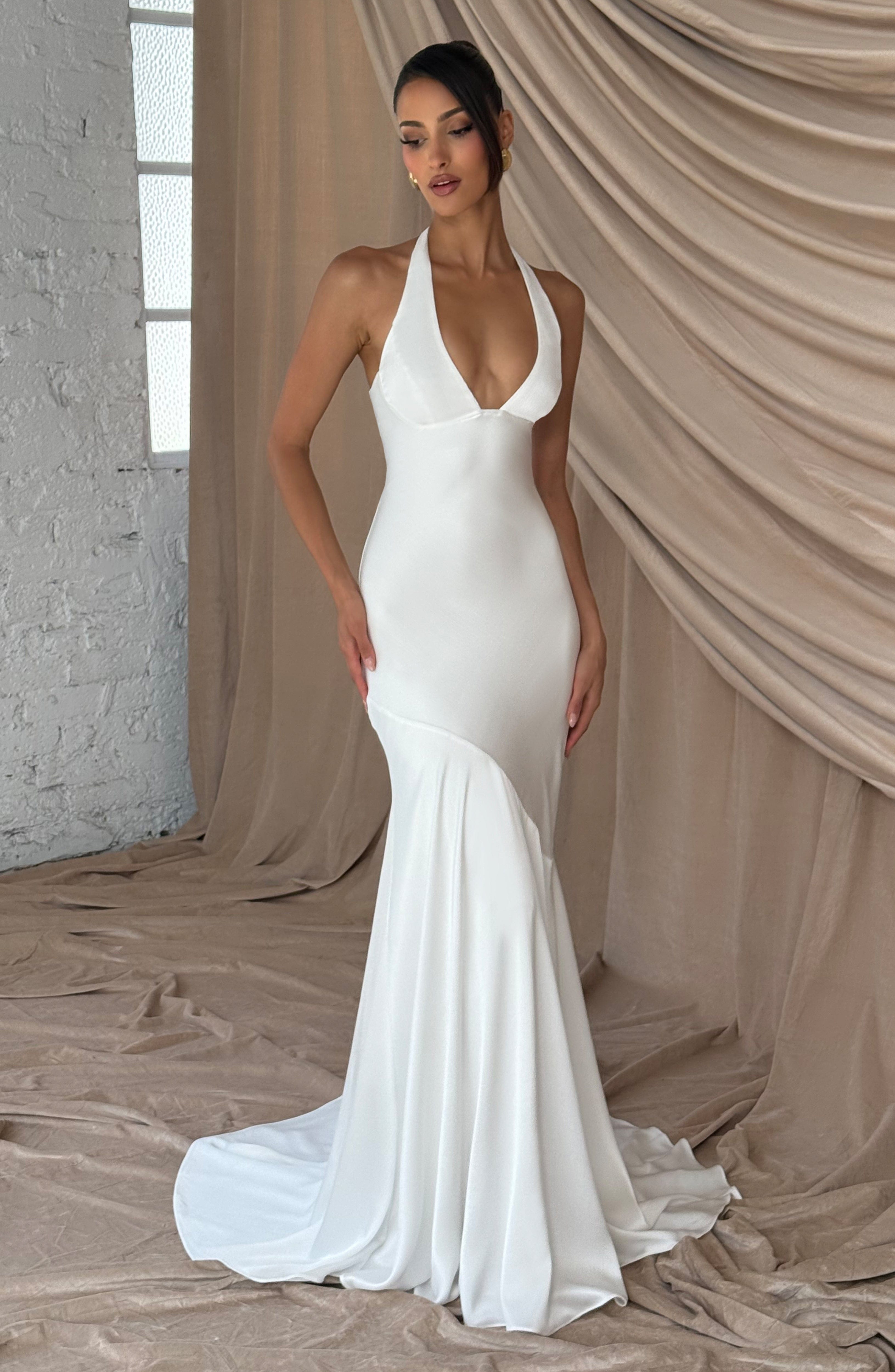 Kirsten Ekru Maxi Elbise