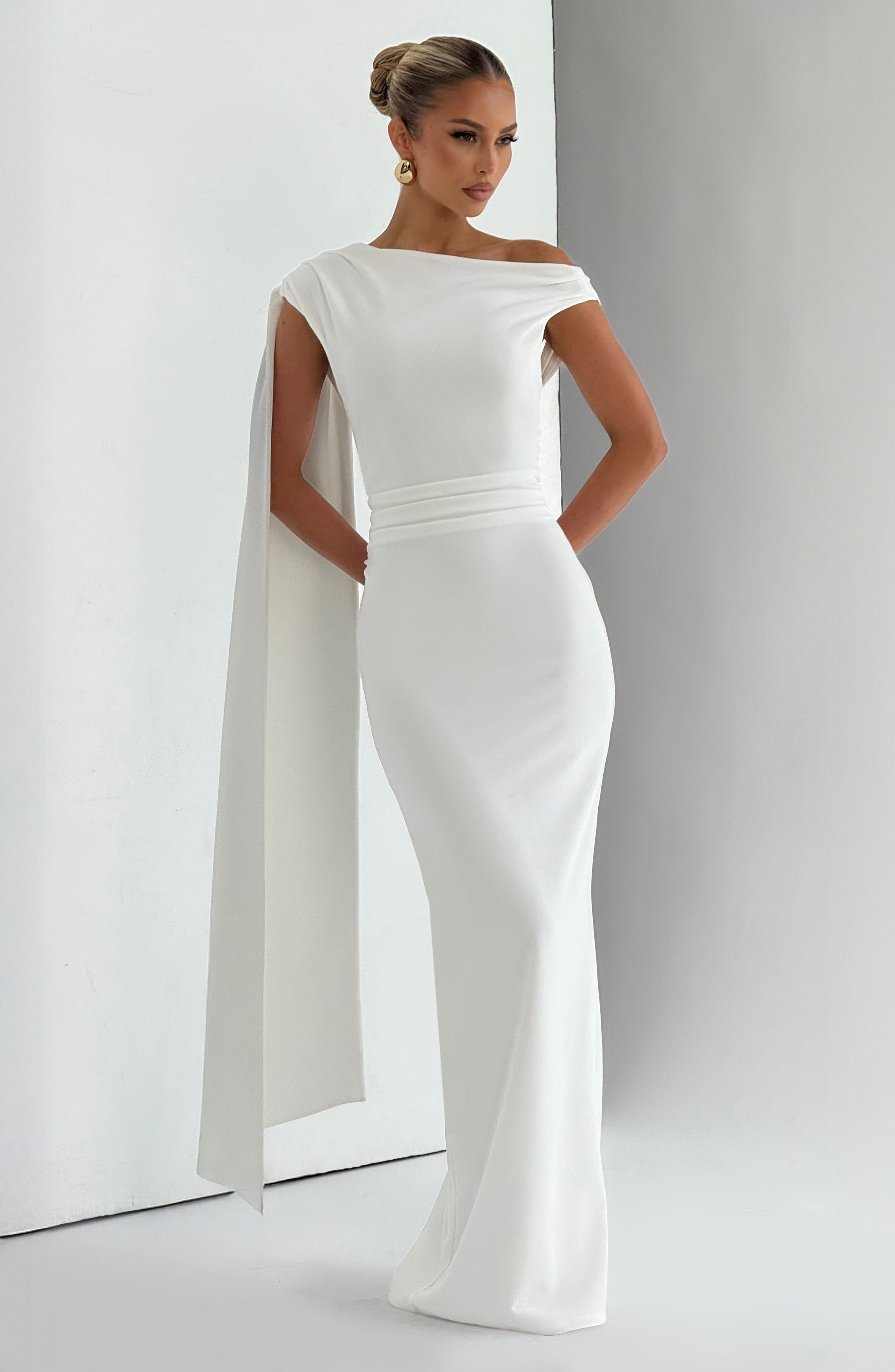 Kylie Maxi Krem Elbise