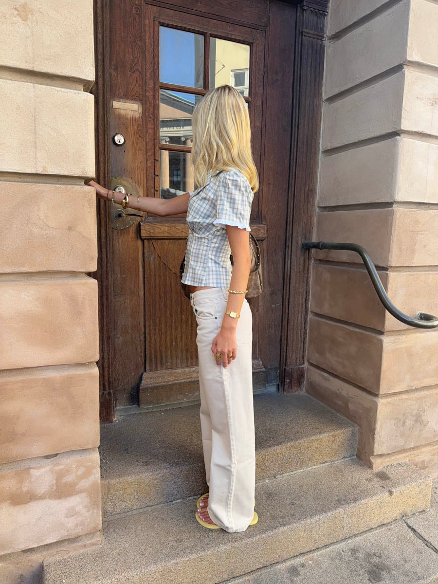 Emmaline Düşük Bel Açık Bej Kot Pantolon