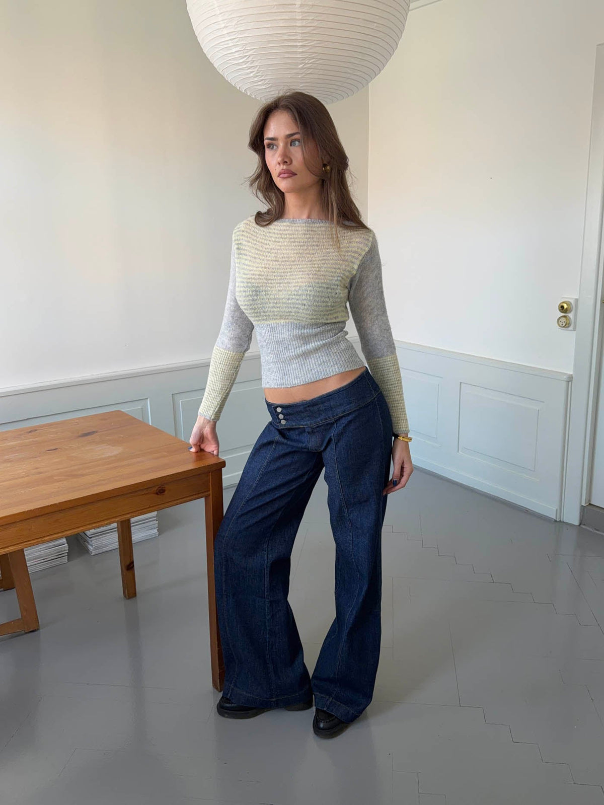 Dina Koyu Mavi Düşük Bel Kot Pantolon