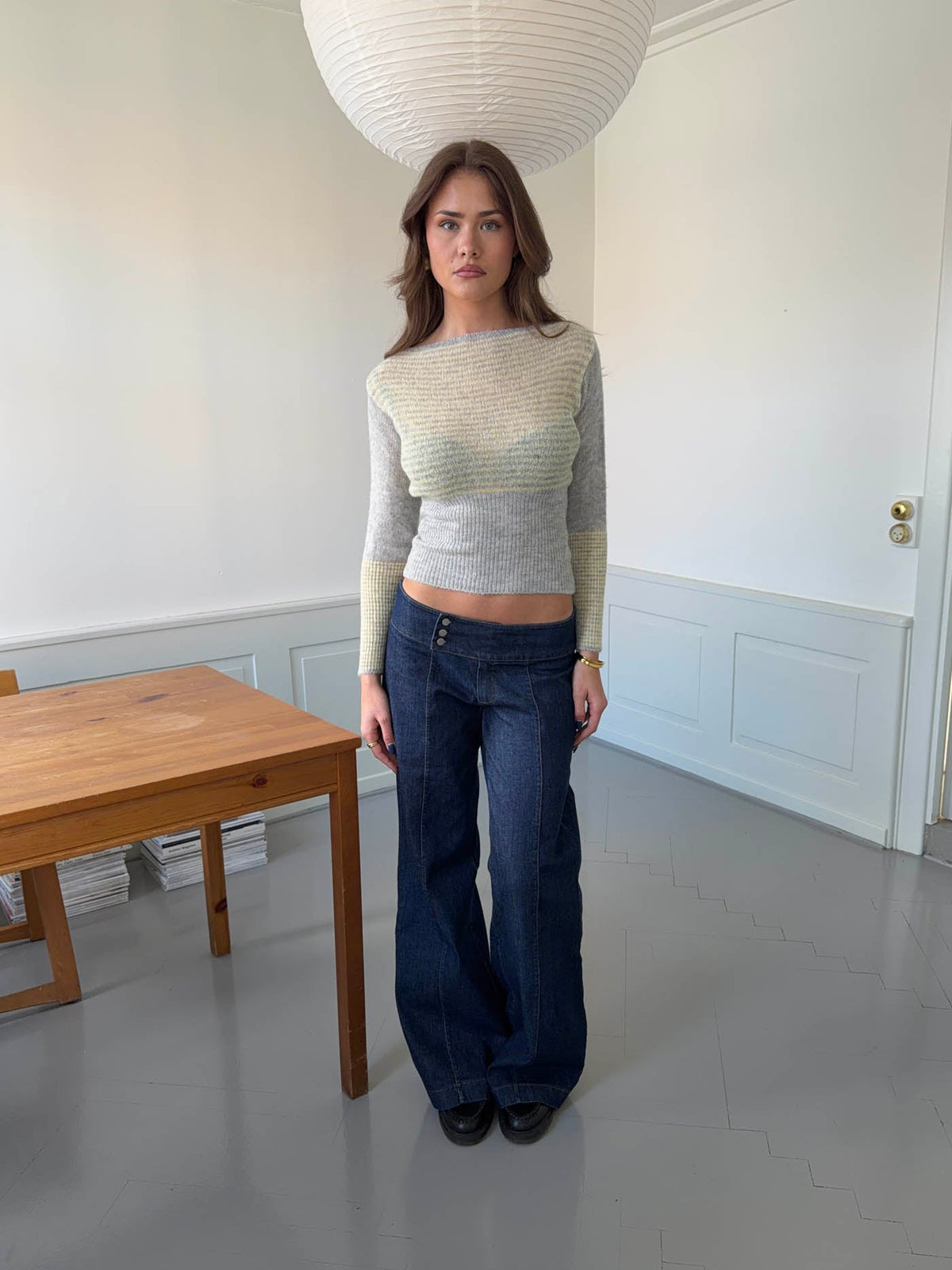 Dina Koyu Mavi Düşük Bel Kot Pantolon