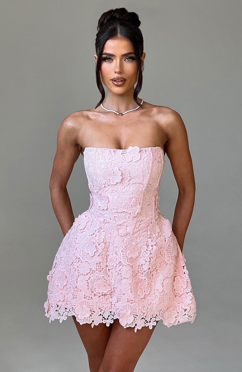 Leona Mini Pembe Elbise