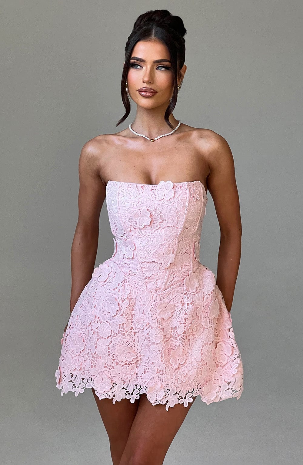 Leona Mini Pembe Elbise