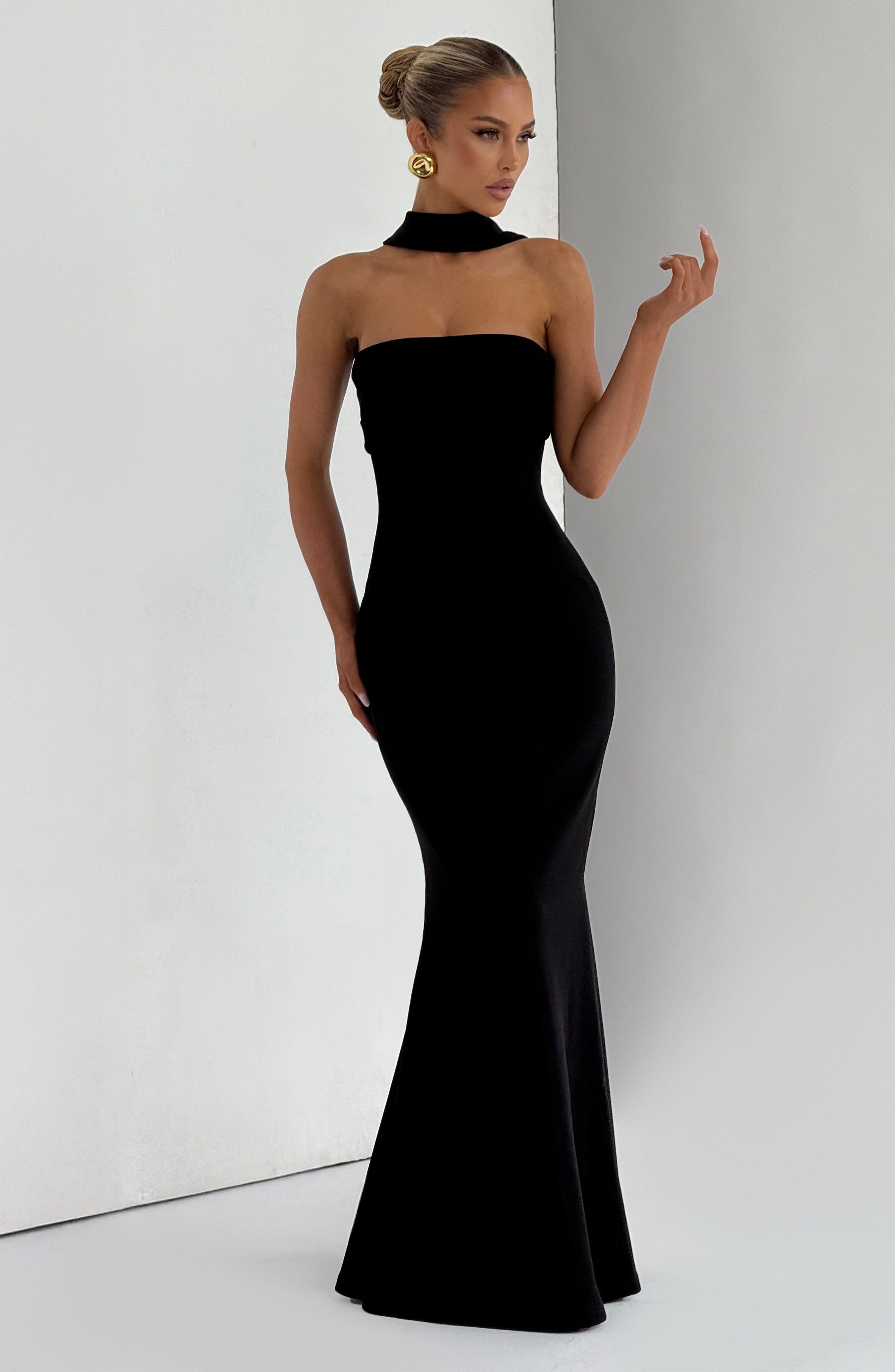 Leura Siyah Maxi Elbise