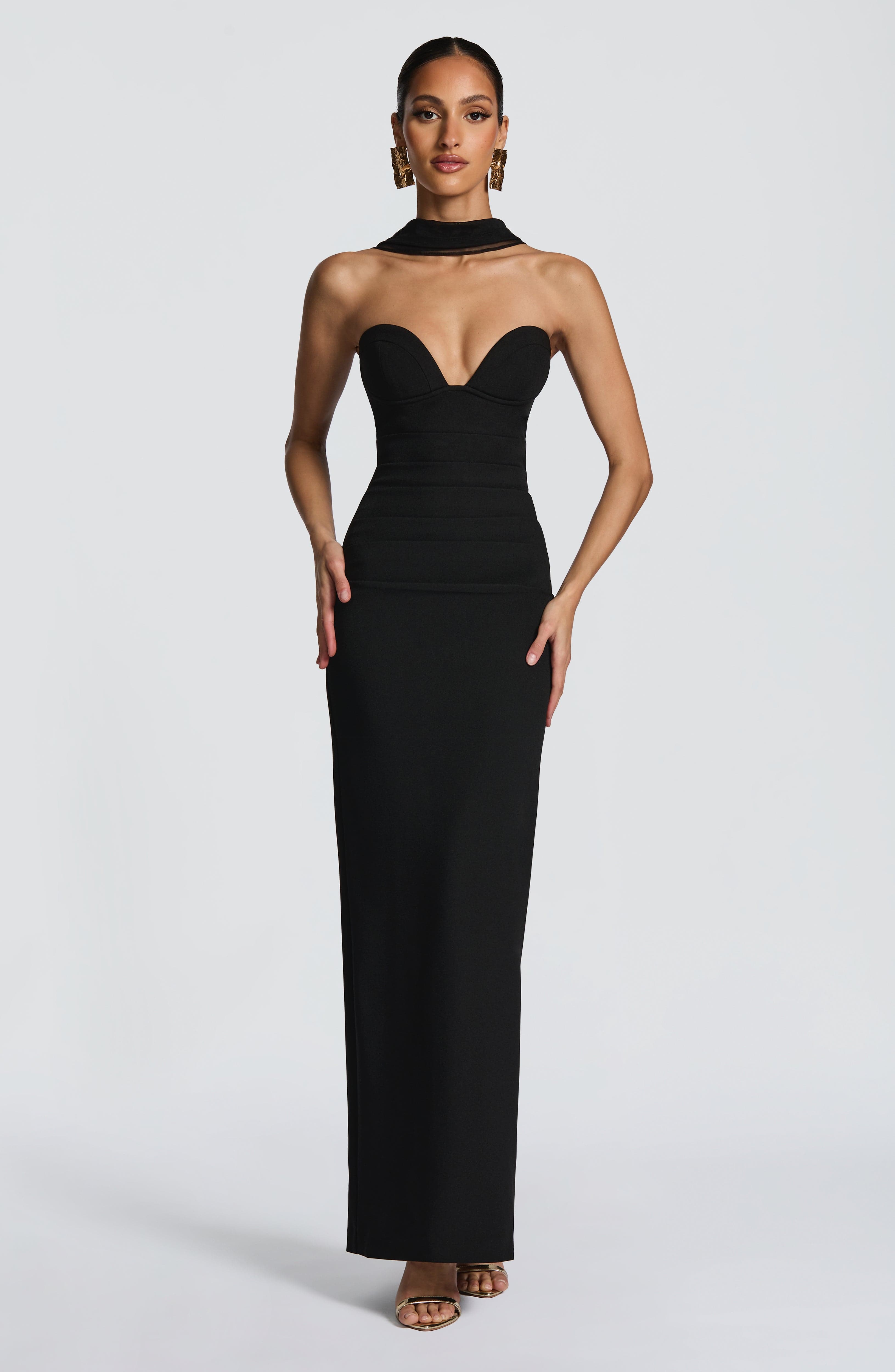 Lindsey Siyah Maxi Elbise
