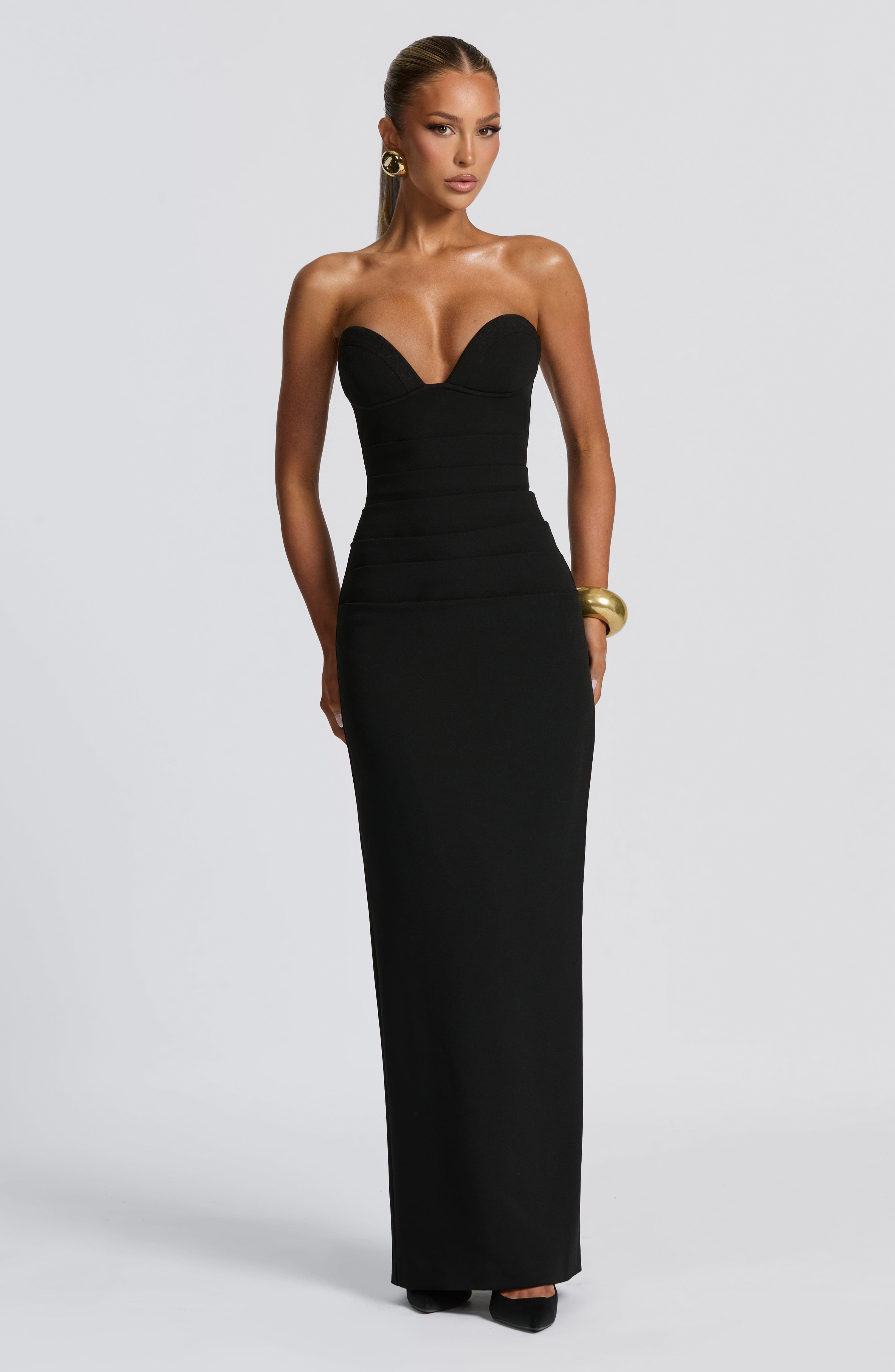 Lindsey Siyah Maxi Elbise