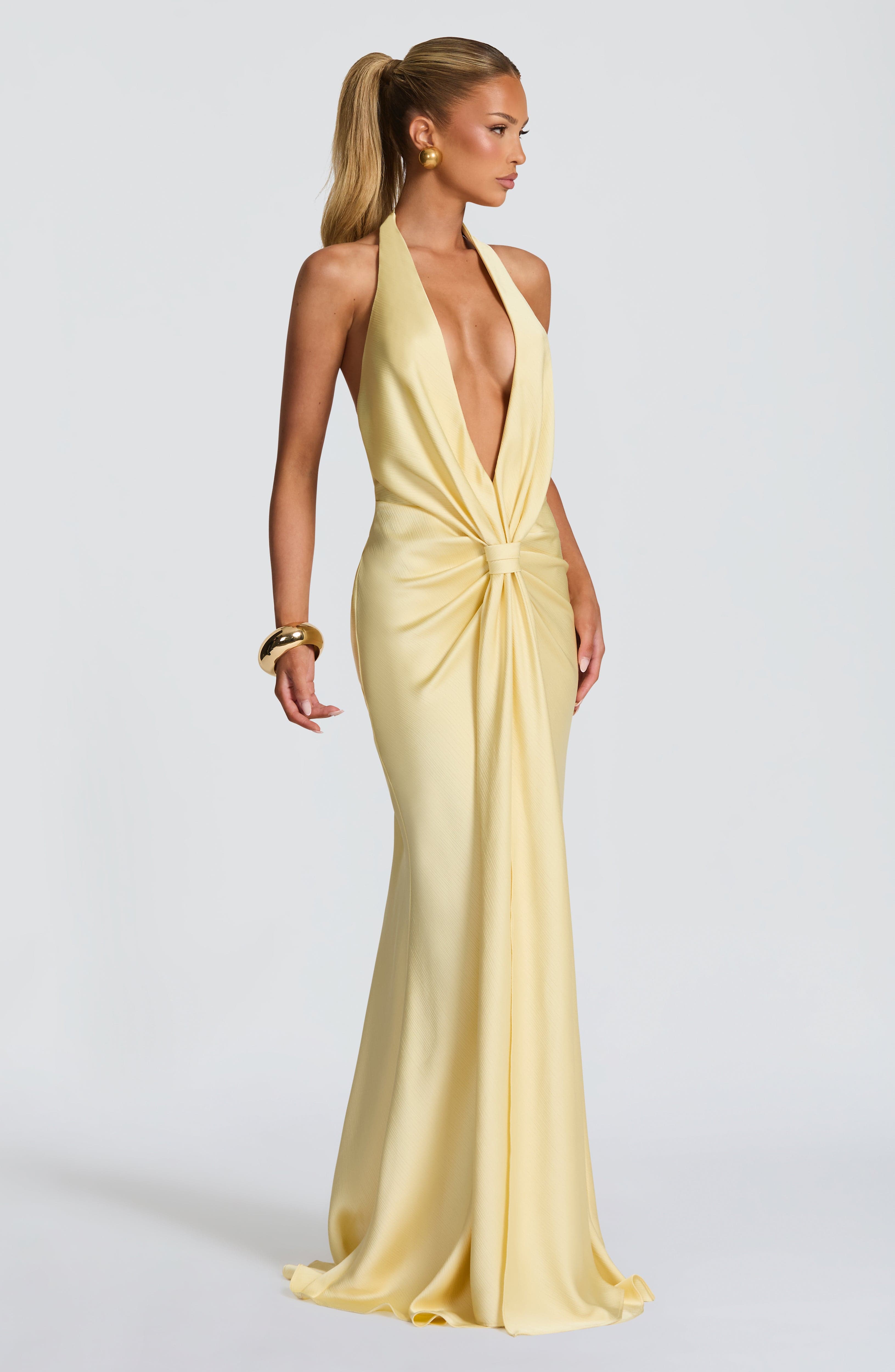 Linette Limon Limon Sarısı Maxi Elbise