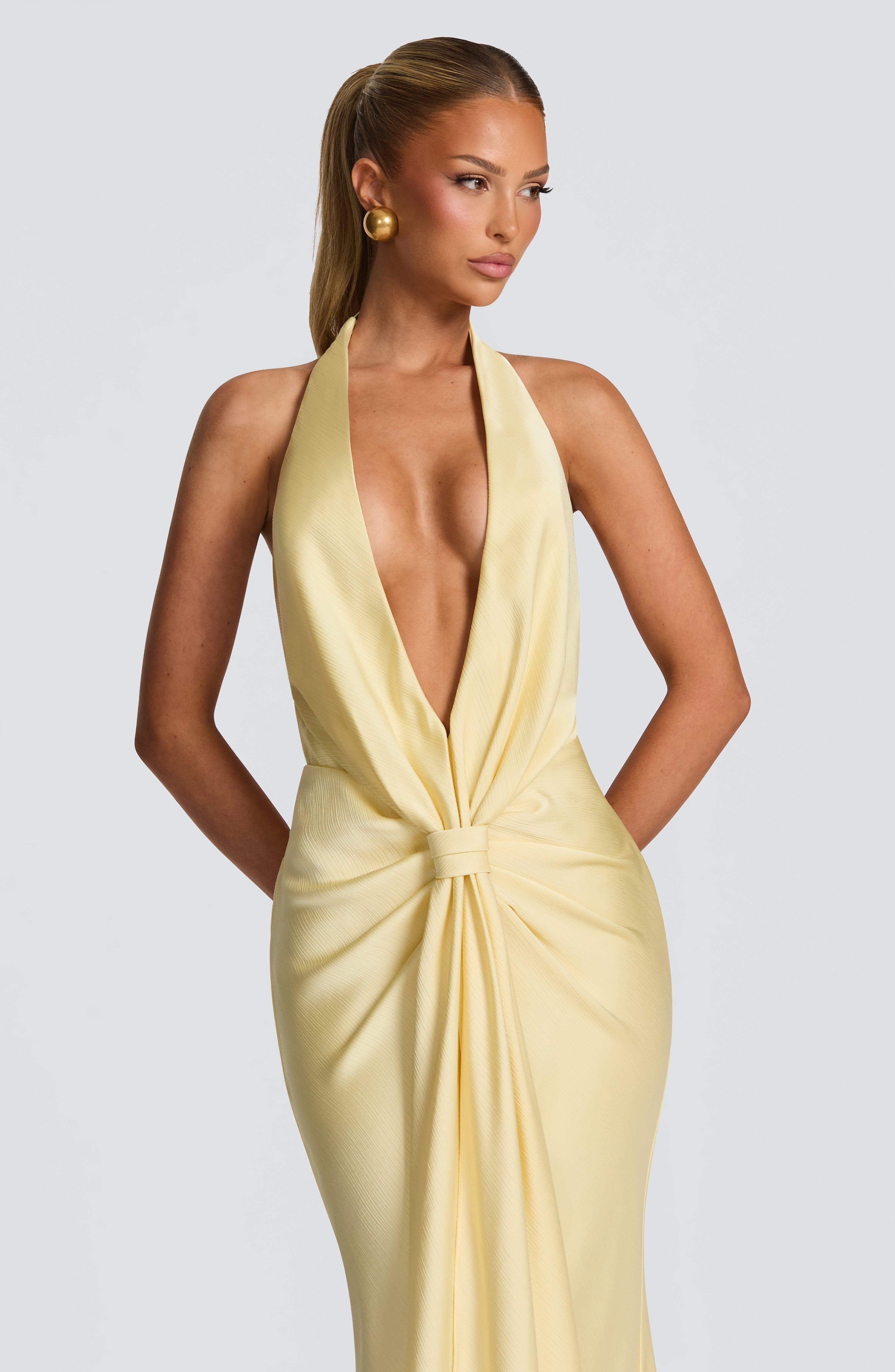 Linette Limon Limon Sarısı Maxi Elbise