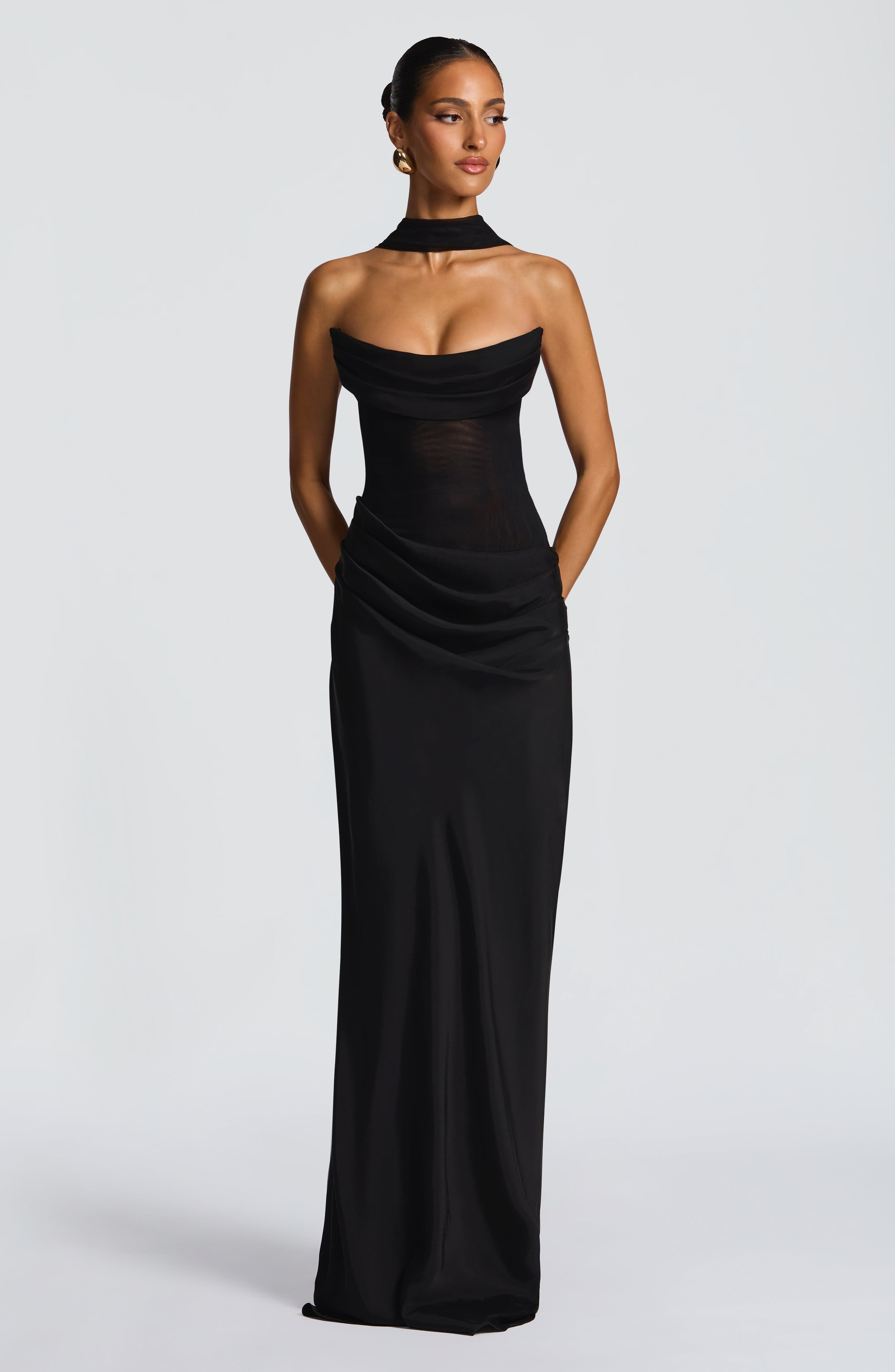 Liora Siyah Maxi Elbise