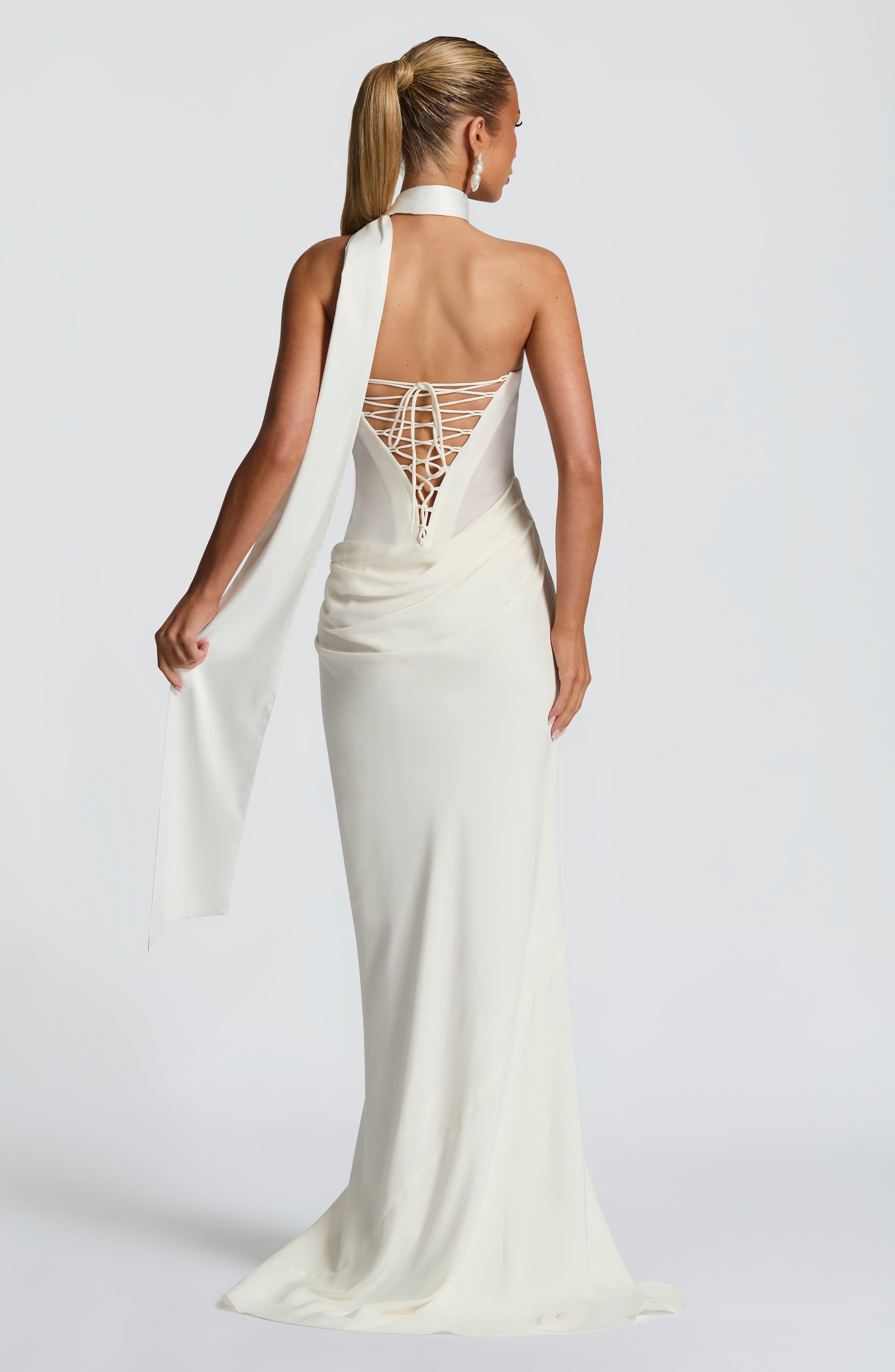 Liora Maxi Ekru Elbise