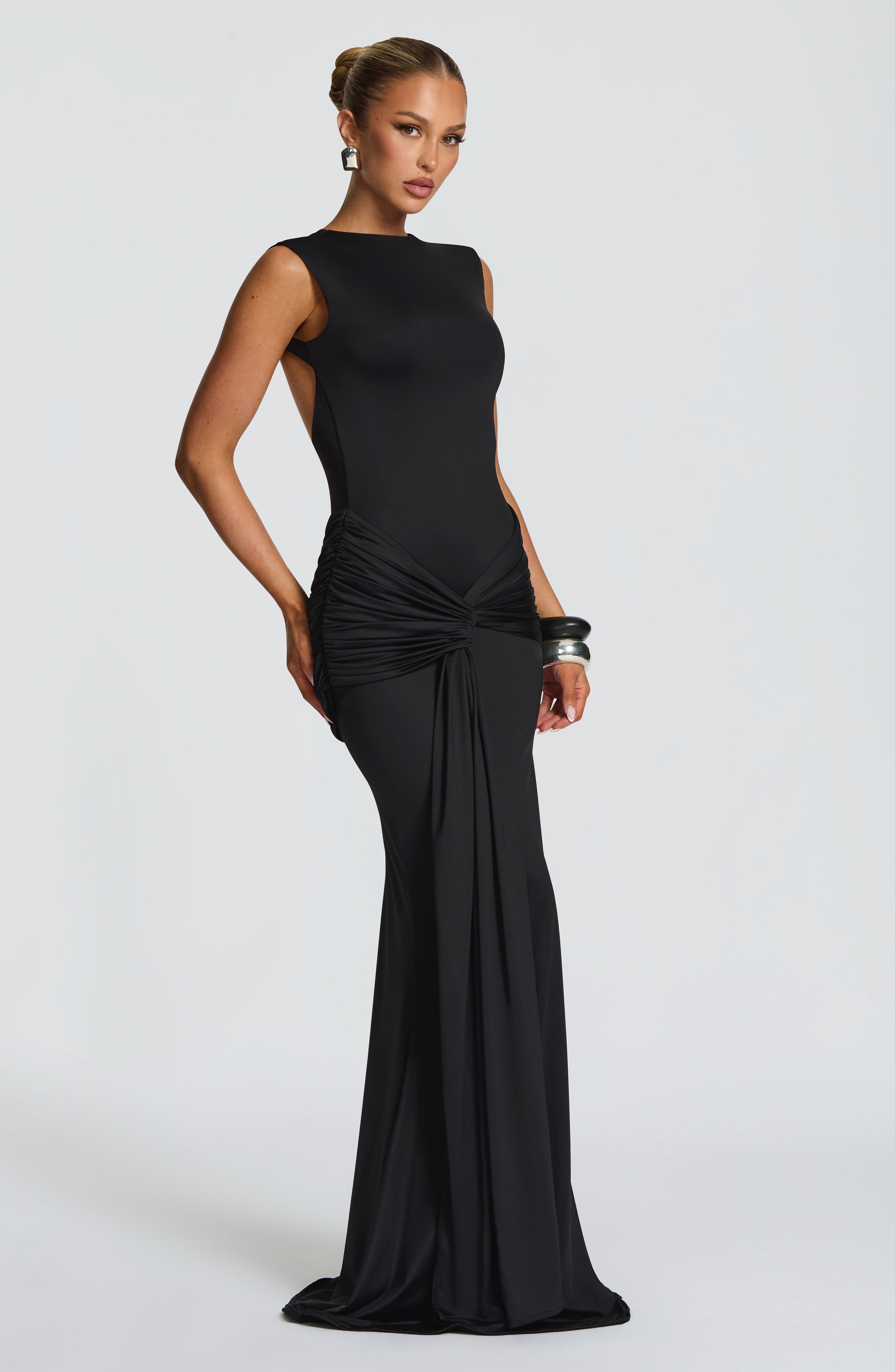 Lorenza Siyah Maxi Elbise
