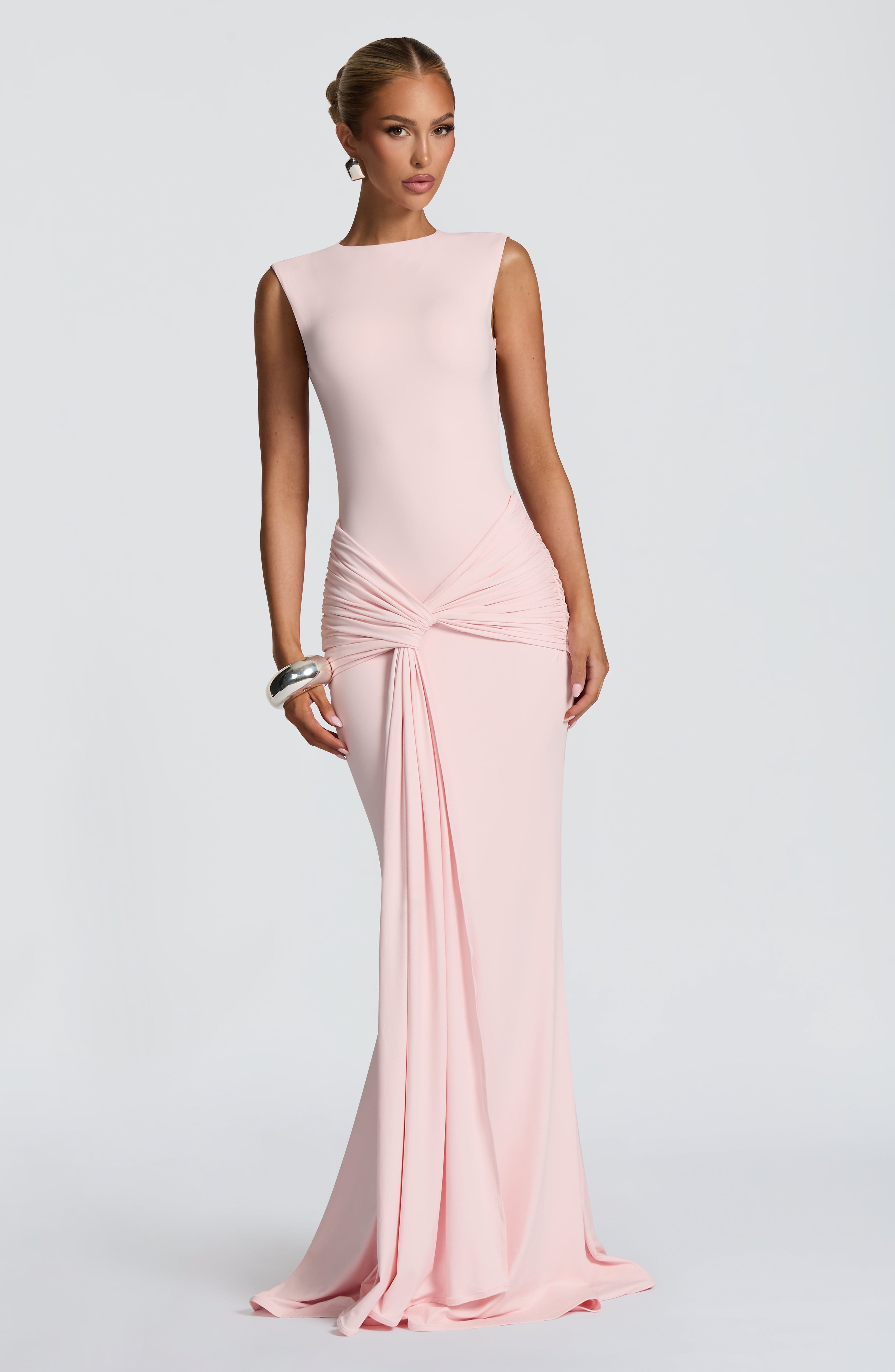 Lorenza Pembe Maxi Elbise